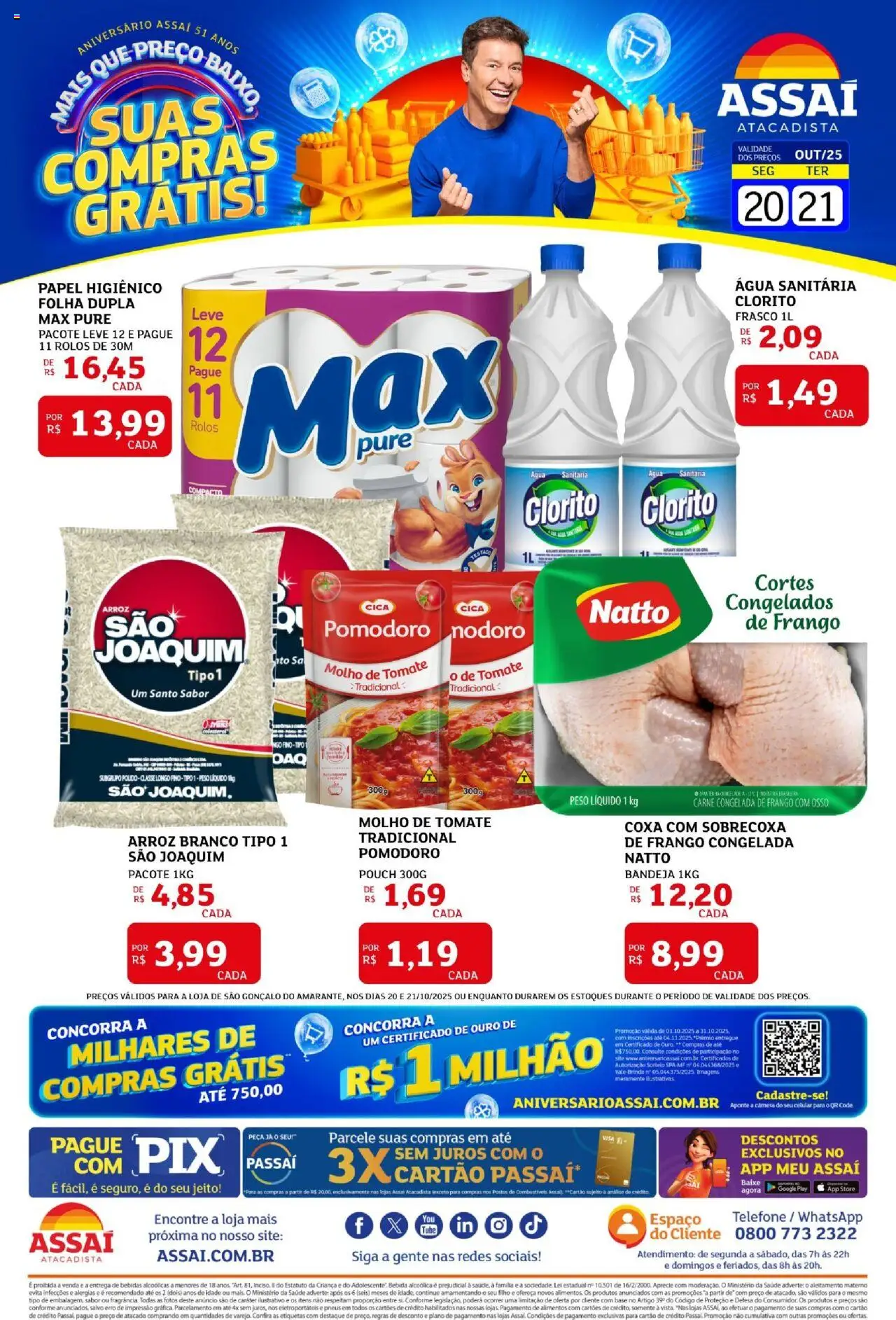 Assaí Atacadista Folheto - válido de 20.10.2025 | Página: 1 | Produtos: Celular, Base, Telefone, Pá