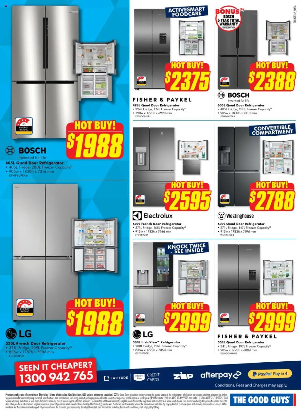 The Good Guys catalogue - valid from 15.10.2025 | Page: 3 | Products: Date, Domestic, Freezer, Refrigerator