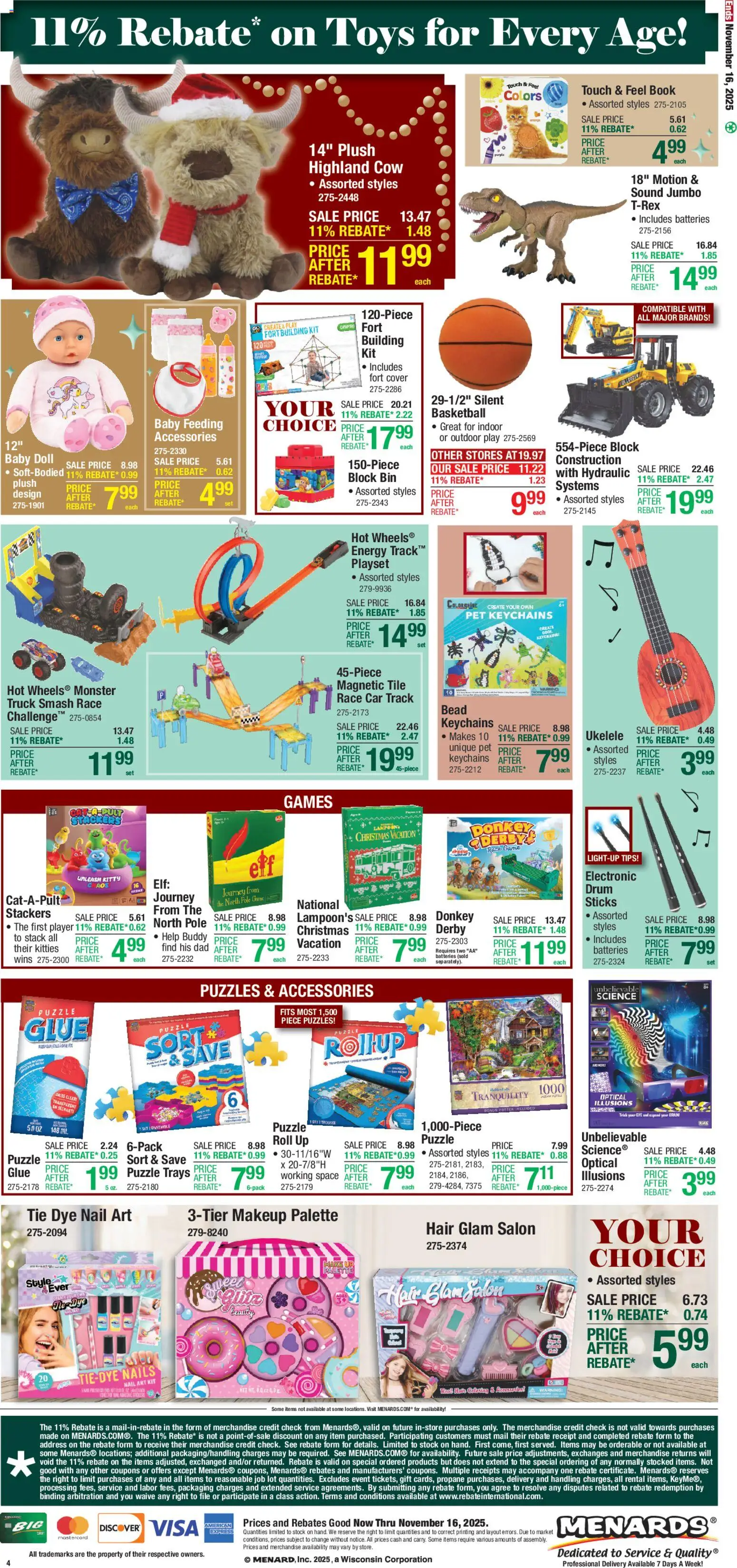 Menards Christmas Decor Sale - valid from 05.11.2025 | Page: 4 | Products: Nail, Player, Game