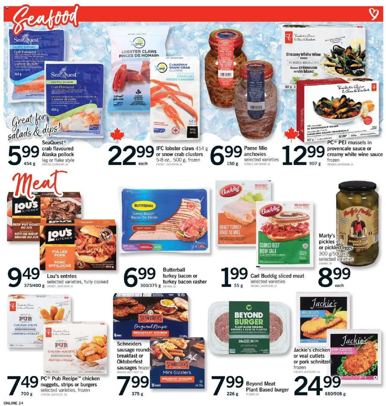 Fortinos flyer valid from 02.10.2025 | Page: 24 | Products: Beef, Eggs, Wine, Chicken
