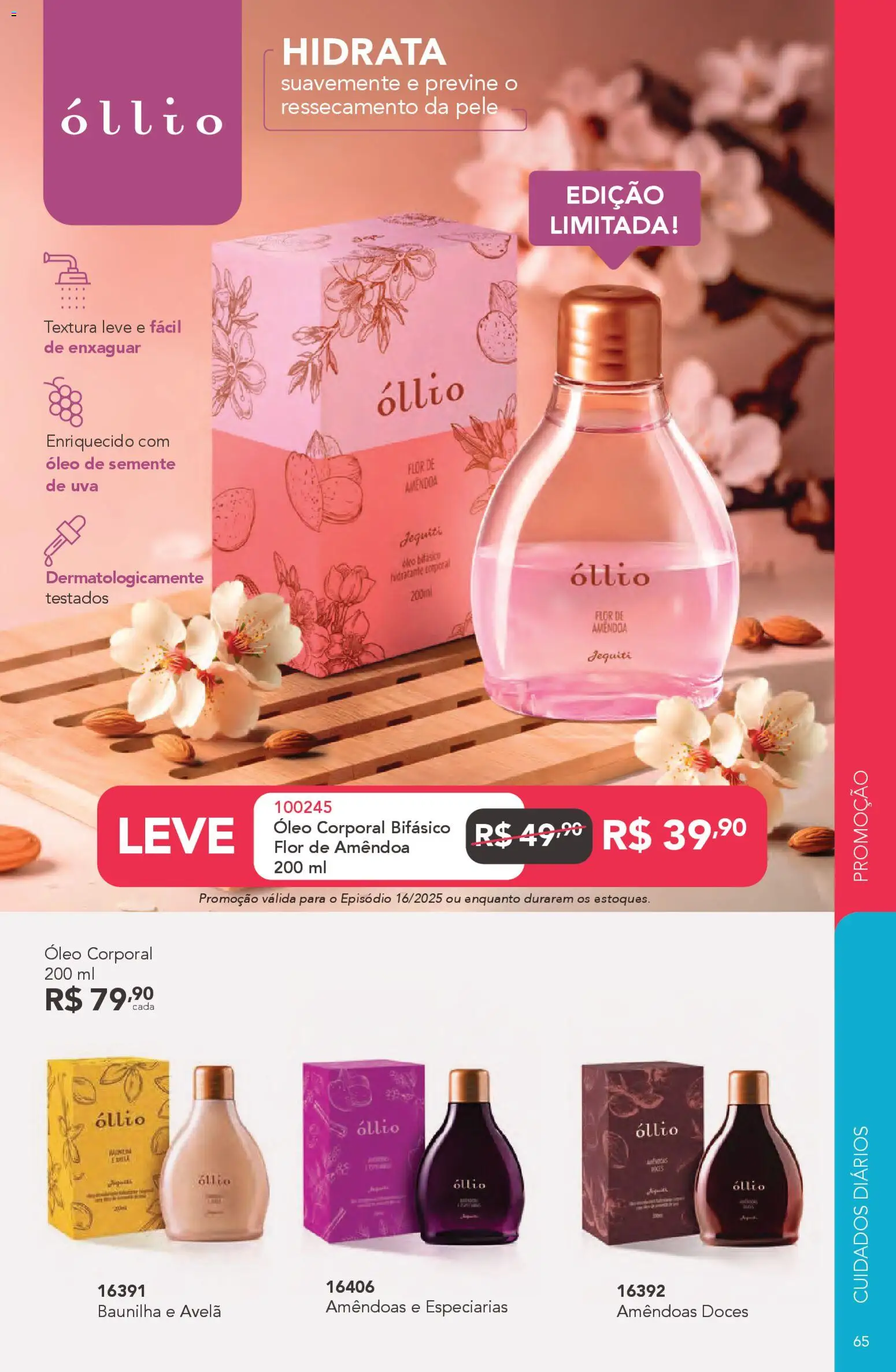 Jequiti Folheto - válido de 11.11.2025 | Página: 65 | Produtos: Hidratante corporal, Óleo, Doces, Avelã