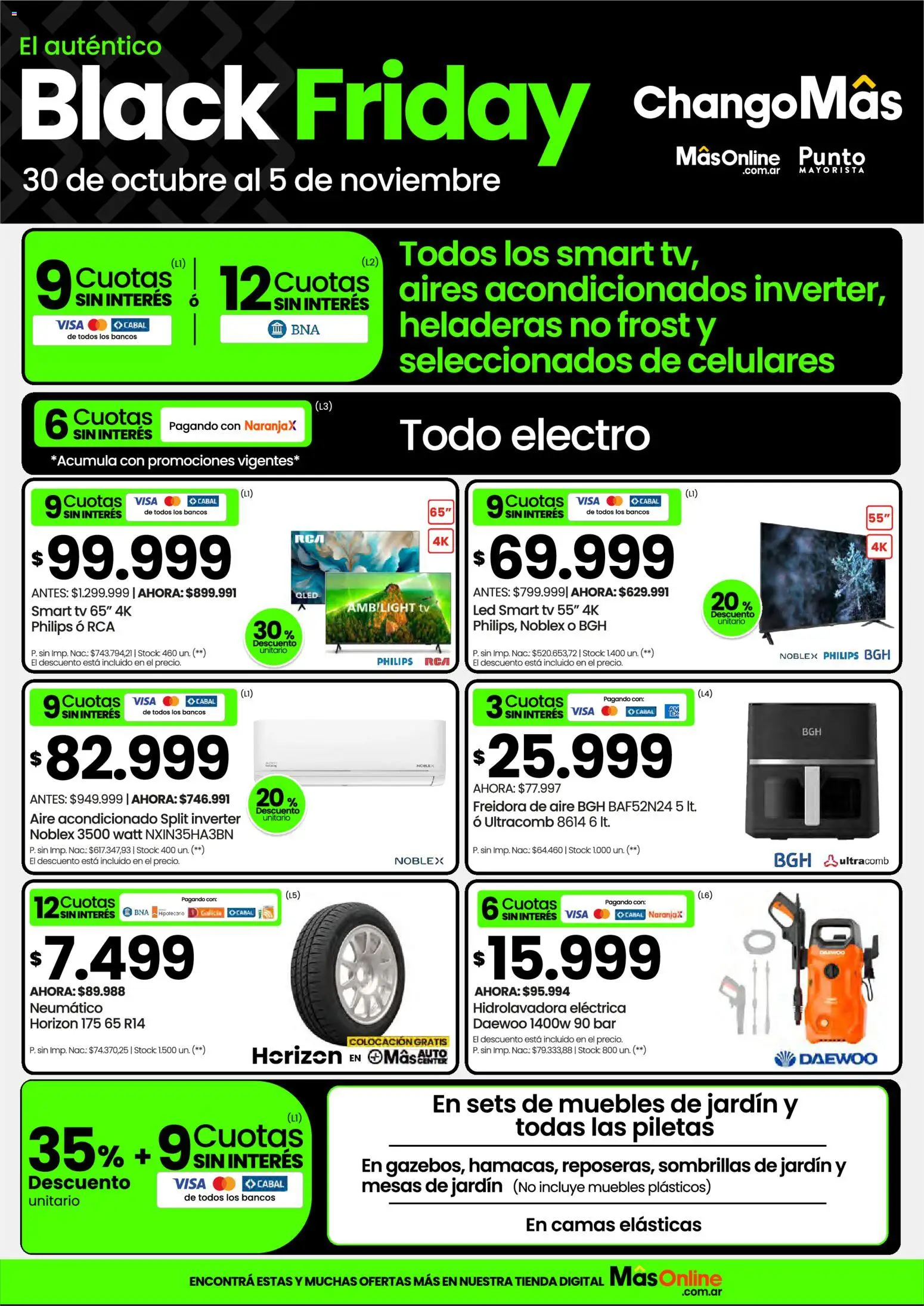 Punto Mayorista Black Friday │ válido desde el 30.10.2025 | Página: 1 | Productos: Aire acondicionado, Freidora, Freidora de aire, Hidrolavadora