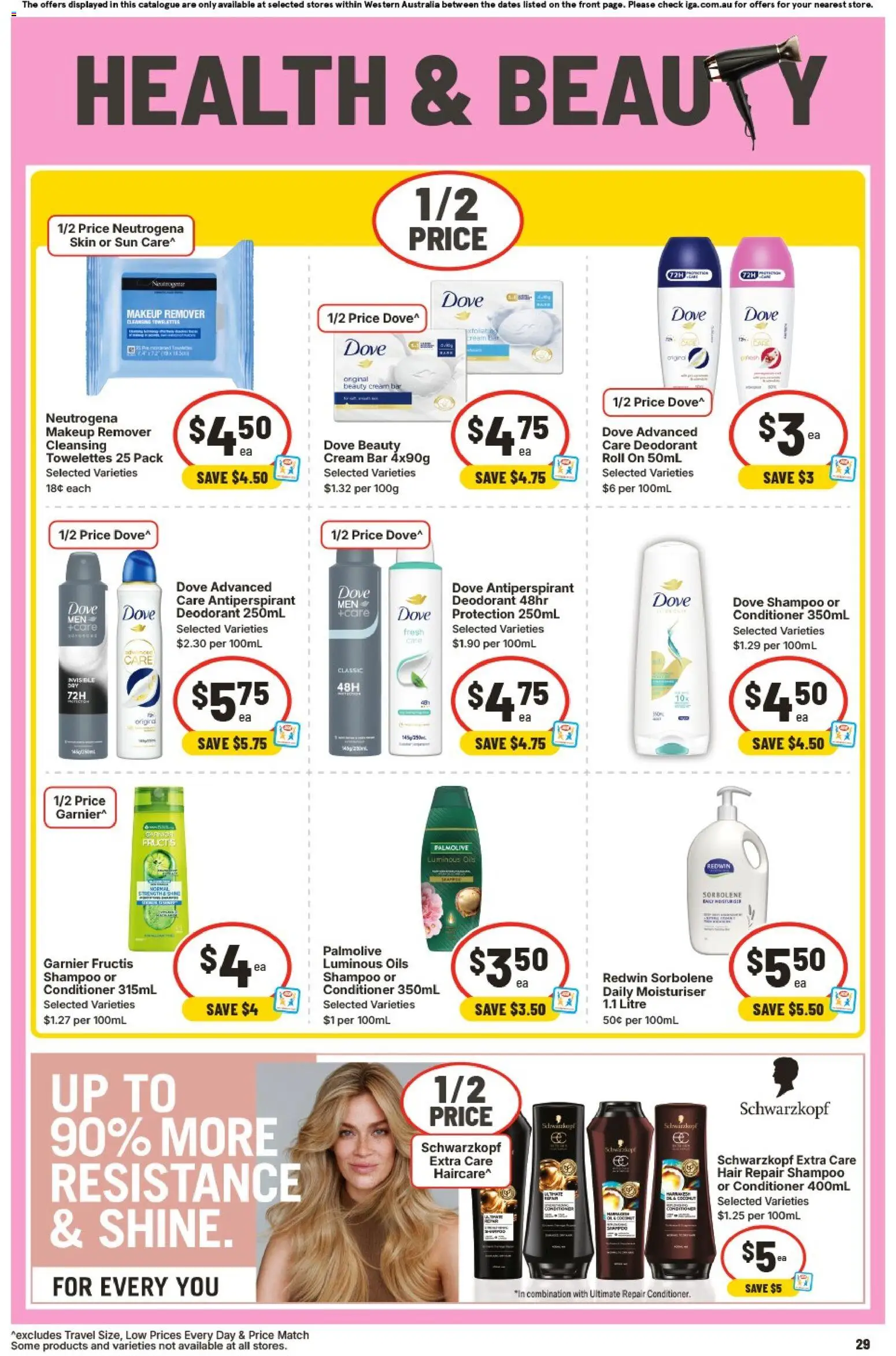 IGA catalogue - valid from 28.01.2026 | Page: 29 | Products: Shampoo, Deodorant, Antiperspirant, Cream
