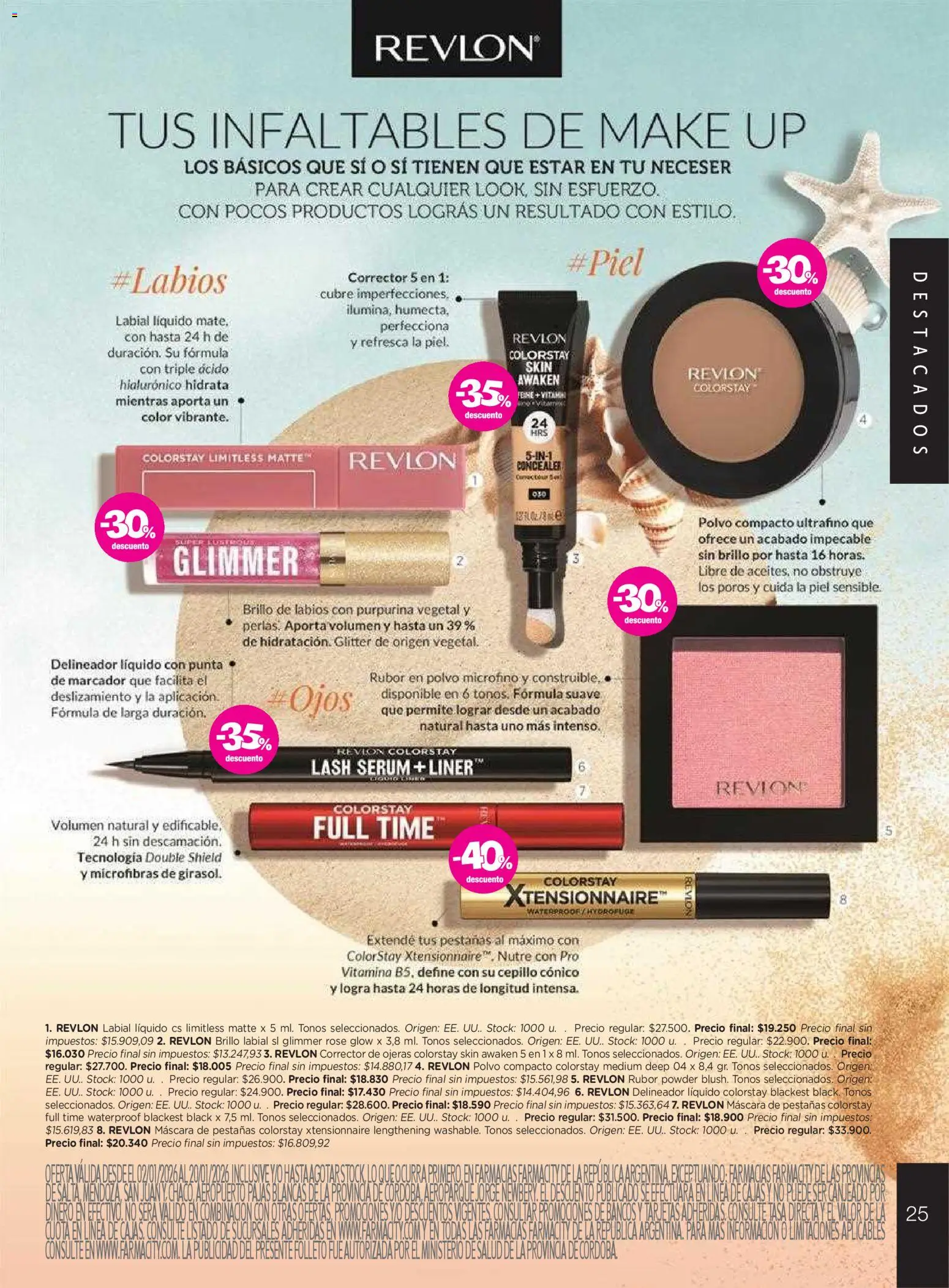 Farmacity catálogo │ válido desde el 02.01.2026 | Página: 25 | Productos: Polvo, Delineador, Mascara de pestañas, Corrector de ojeras
