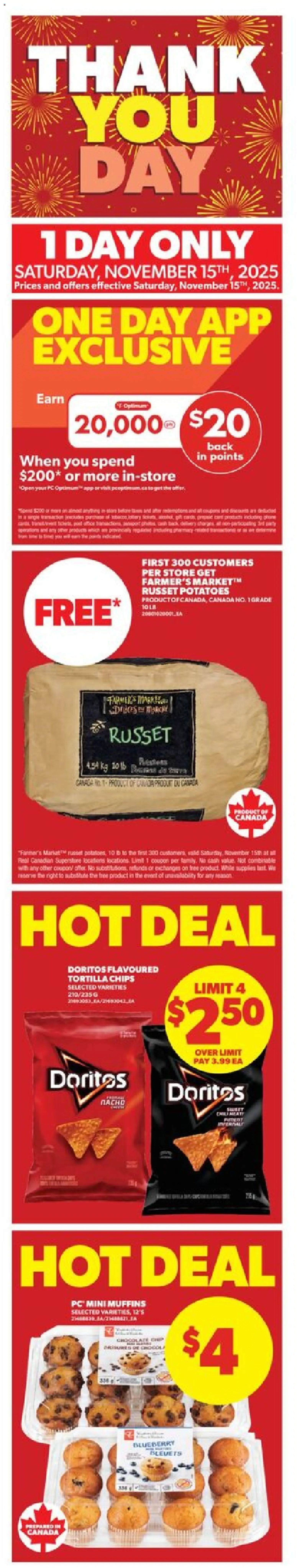 Real Canadian Superstore flyer valid from 13.11.2025 | Page: 2 | Products: Chips, Potatoes