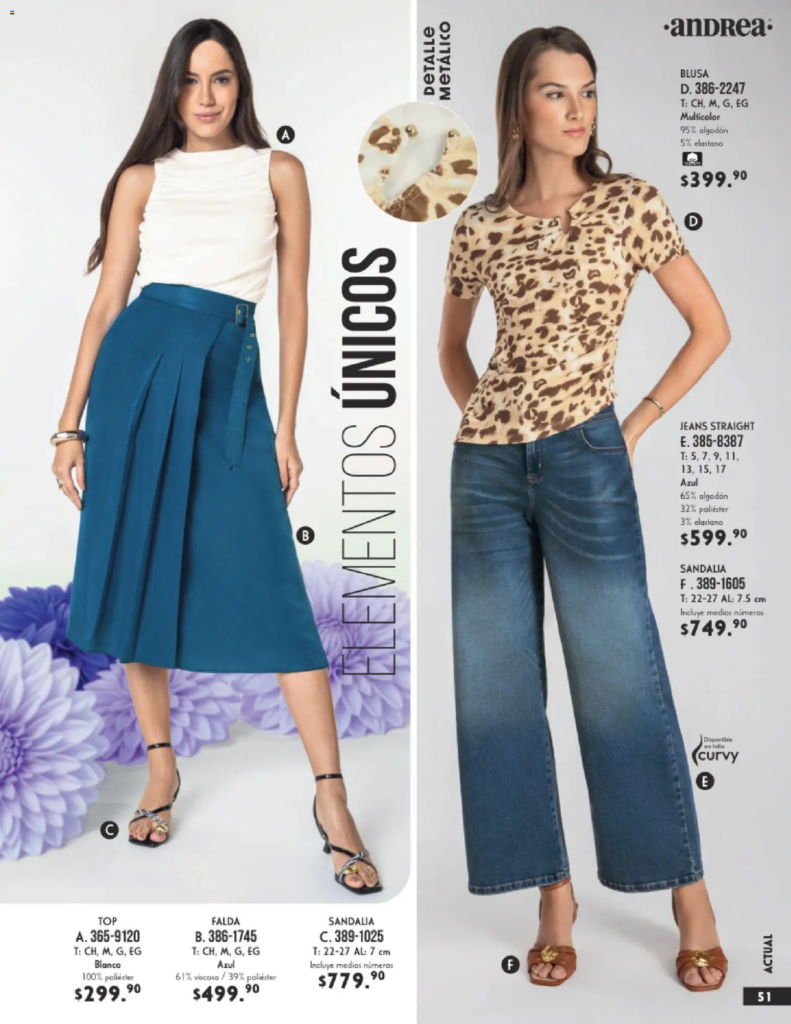 Nuevas ofertas de Andrea válidas en toda la República Mexicana desde el 25.01.2026. ¡Encuentra las mejores ofertas en Andrea catálogo Vestir! | Página: 51 | Productos: Blusa, Algodón, Falda