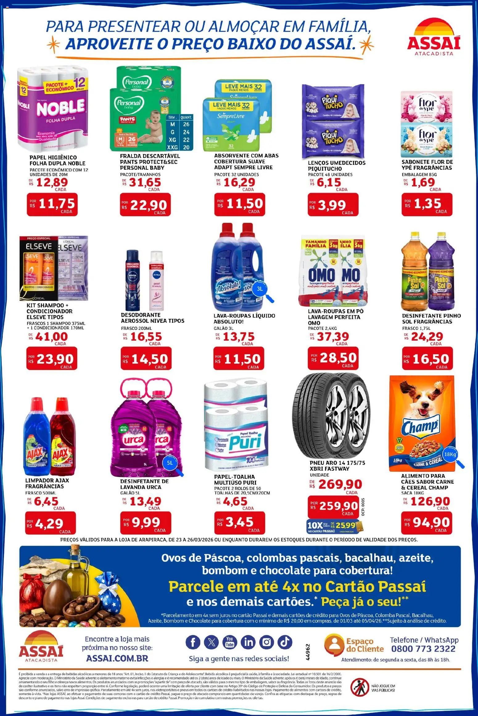 Assaí Atacadista Folheto - válido de 23.03.2026 | Página: 4 | Produtos: Shampoo, Carne, Baixo, Telefone