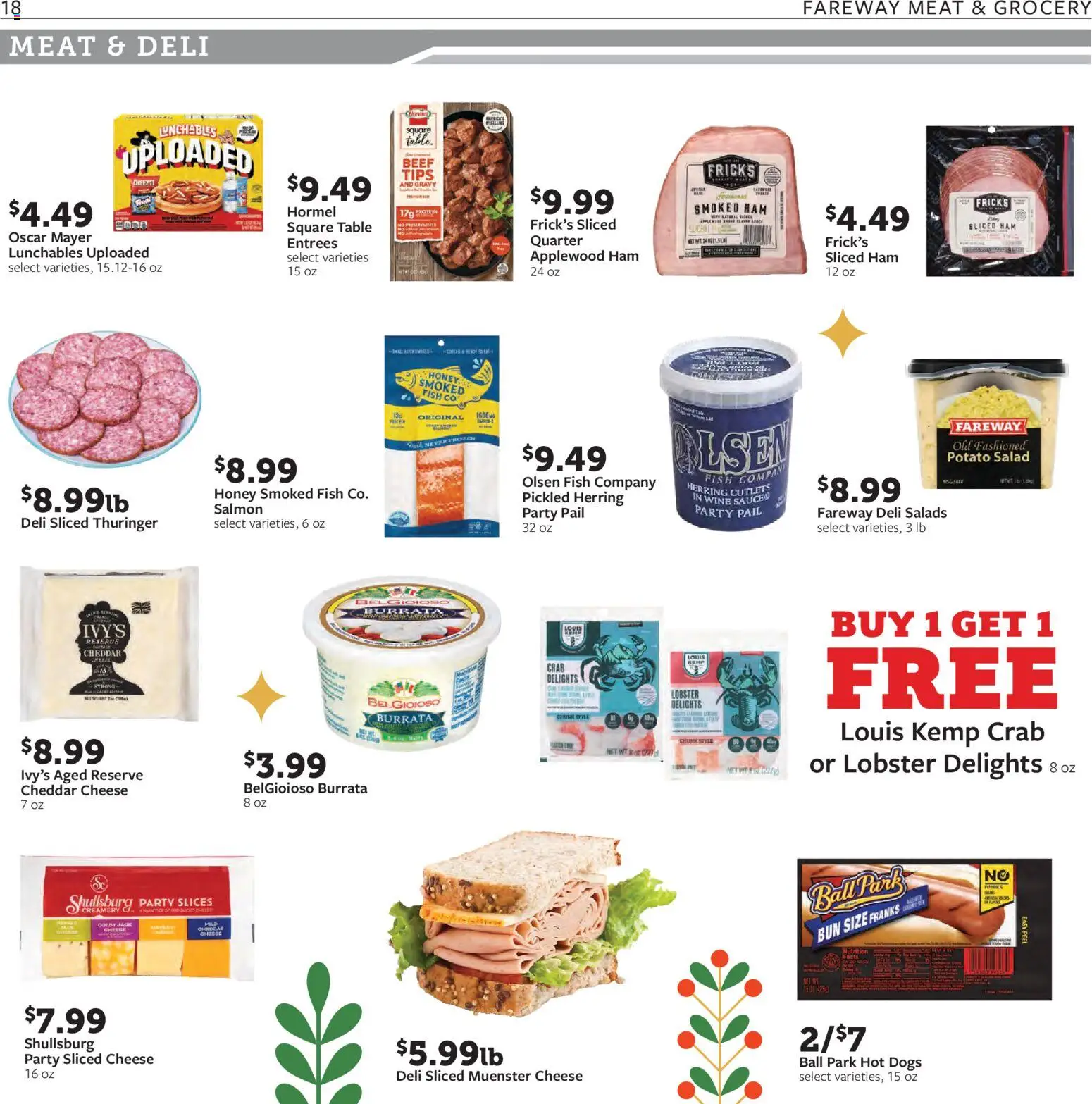 Fareway Weekly Ad - valid from 22.12.2025 | Page: 18 | Products: Wine, Fish, Beef, Hot Dogs