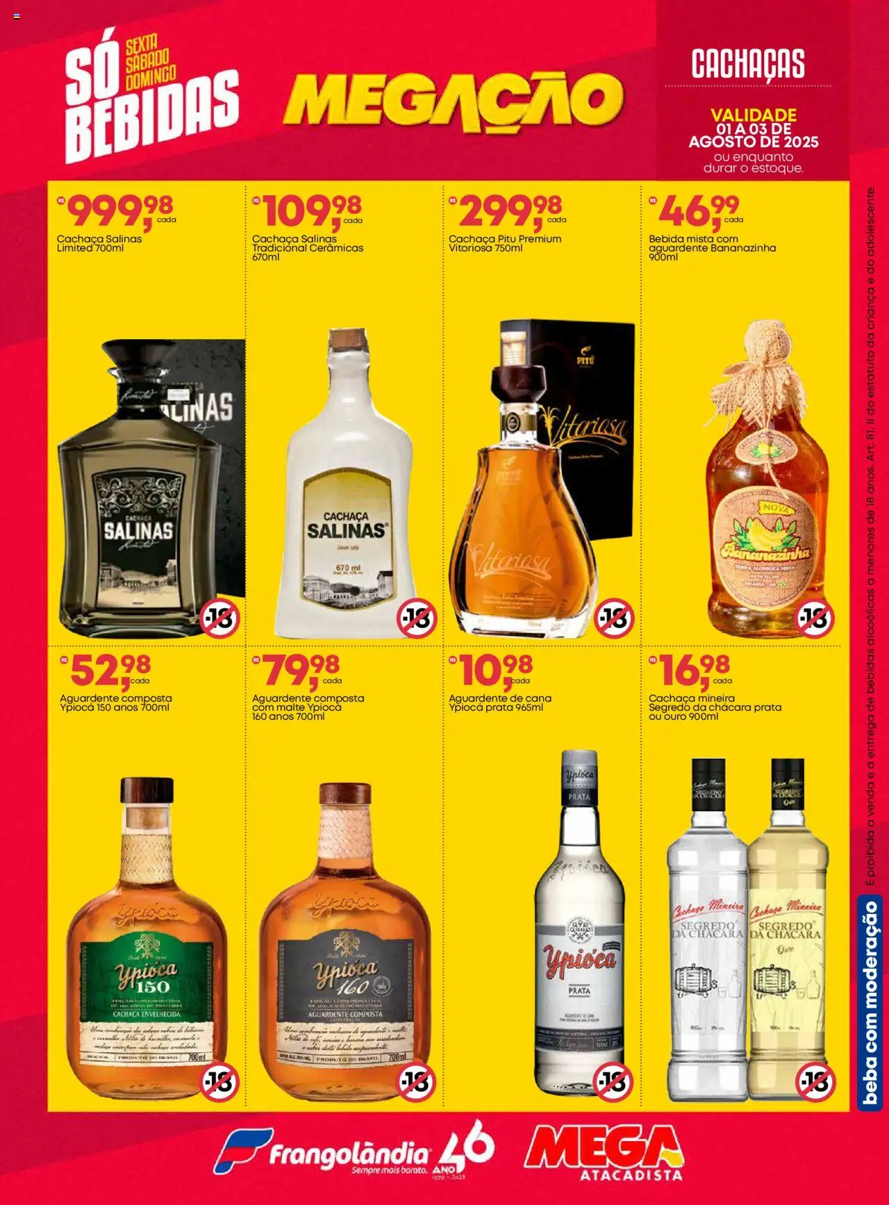 Frangolândia Folheto - válido de 01.08.2025 | Página: 3 | Produtos: Cachaça, Bebida, Rum