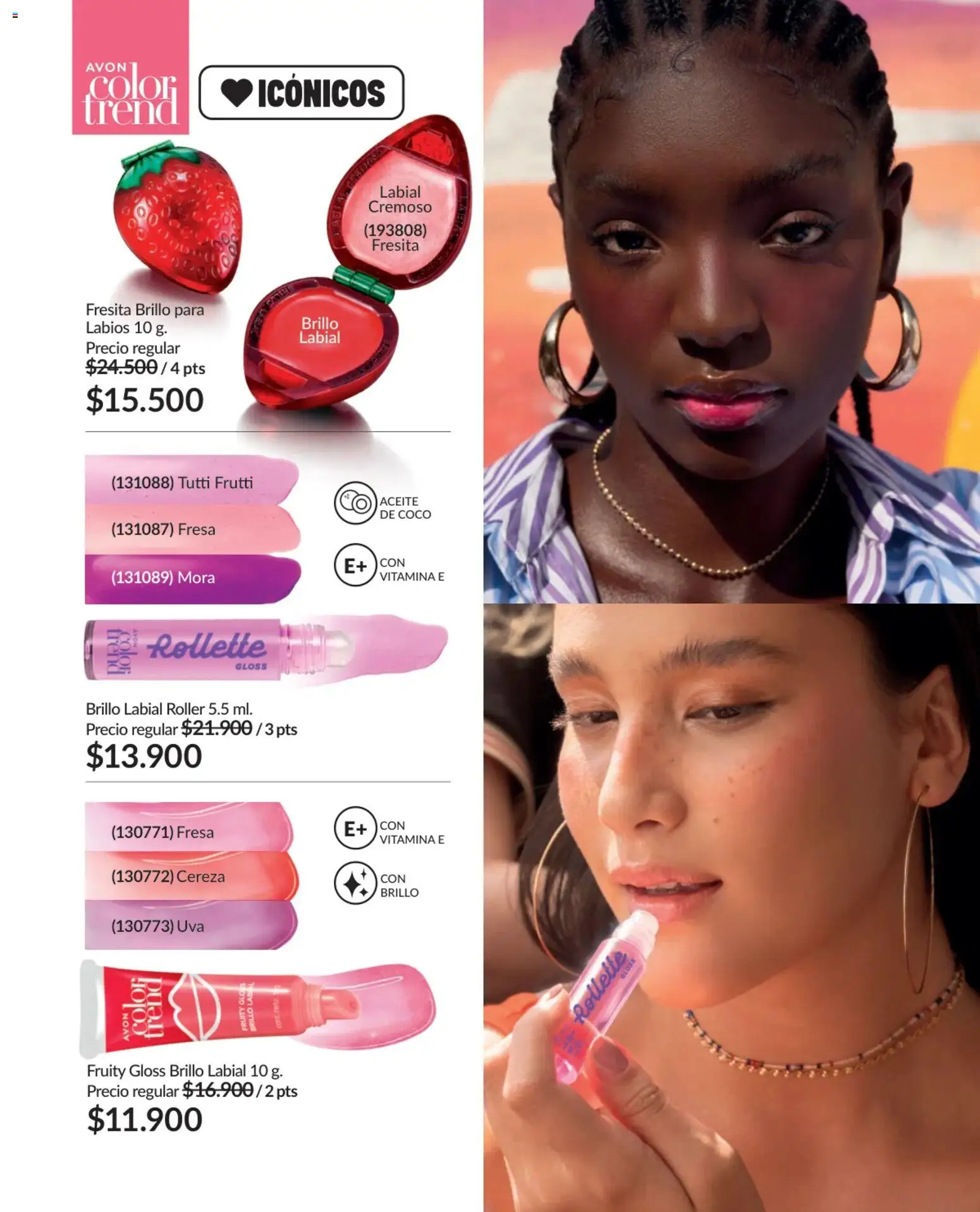 Avon revista - valida desde el 01.04.2026 | Página: 43 | Productos: Fresa, Brillo, Coco, Aceite