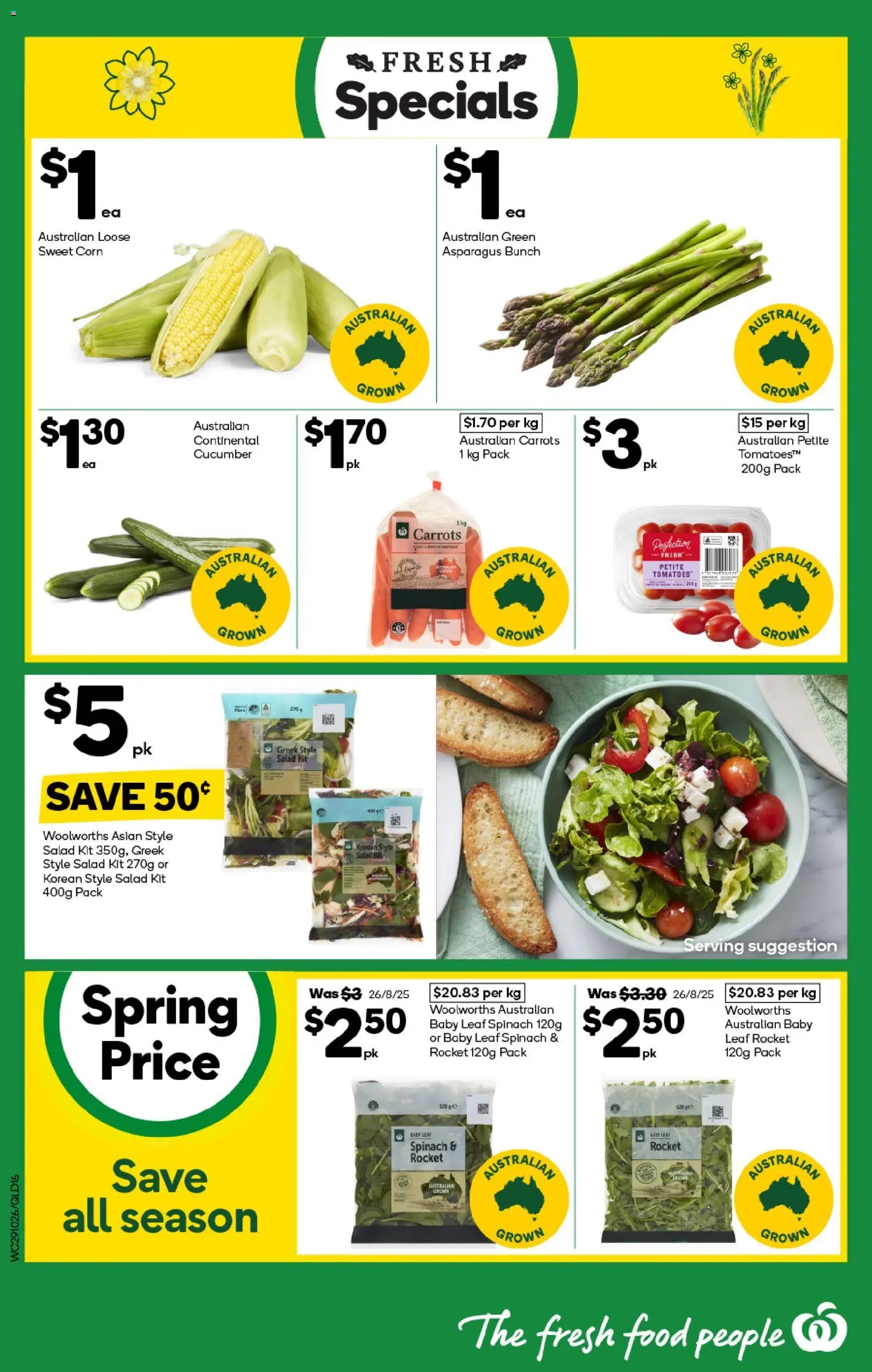 Woolworths catalogue - valid from 29.10.2025 | Page: 16 | Products: Carrots, Salad, Rocket, Spinach