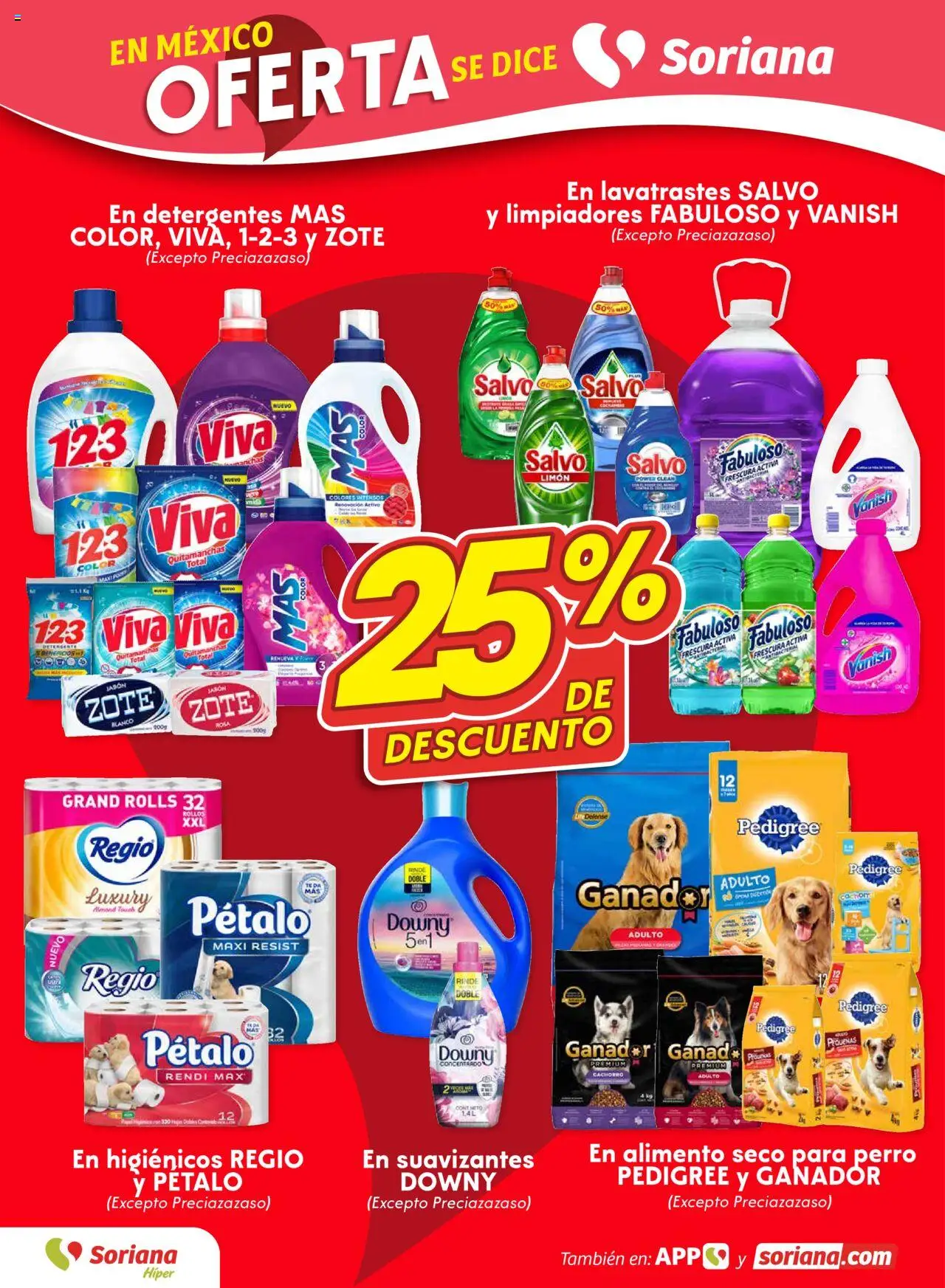 Nuevas ofertas de Soriana válidas en toda la República Mexicana desde el 25.09.2025. ¡Encuentra las mejores ofertas en Soriana - Folleto! | Página: 4 | Productos: Quitamanchas, Limón, Té, Jabón