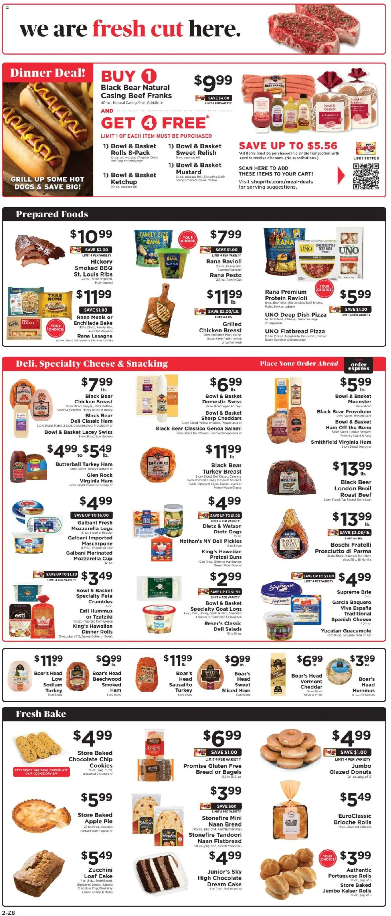 ShopRite Weekly Ad - valid from 31.07.2025 | Page: 3 | Products: Bread, Ketchup, Garlic, Chocolate Chip
