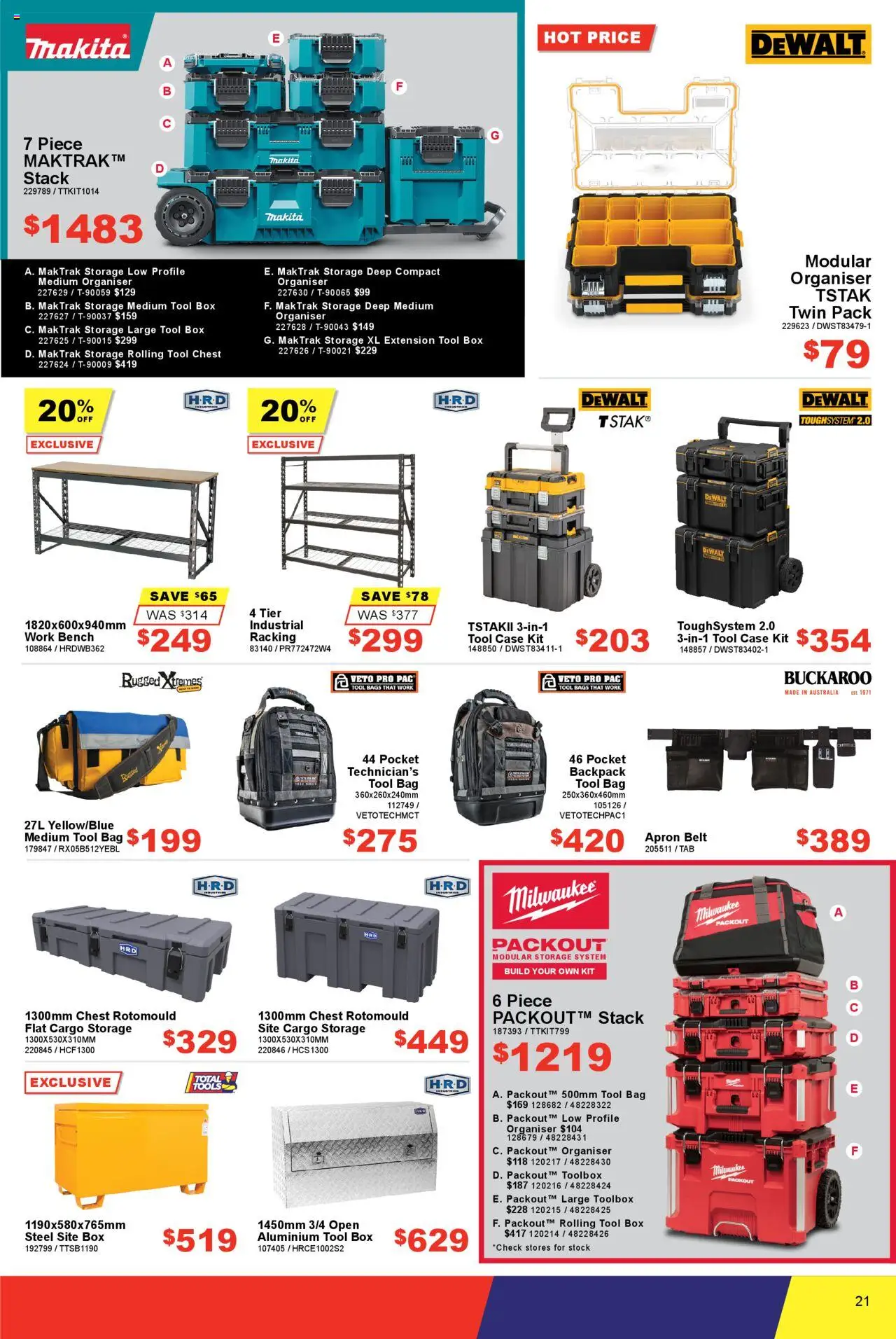 Total Tools catalogue - valid from 19.08.2025 | Page: 21 | Products: Box, Backpack, Case, Bench
