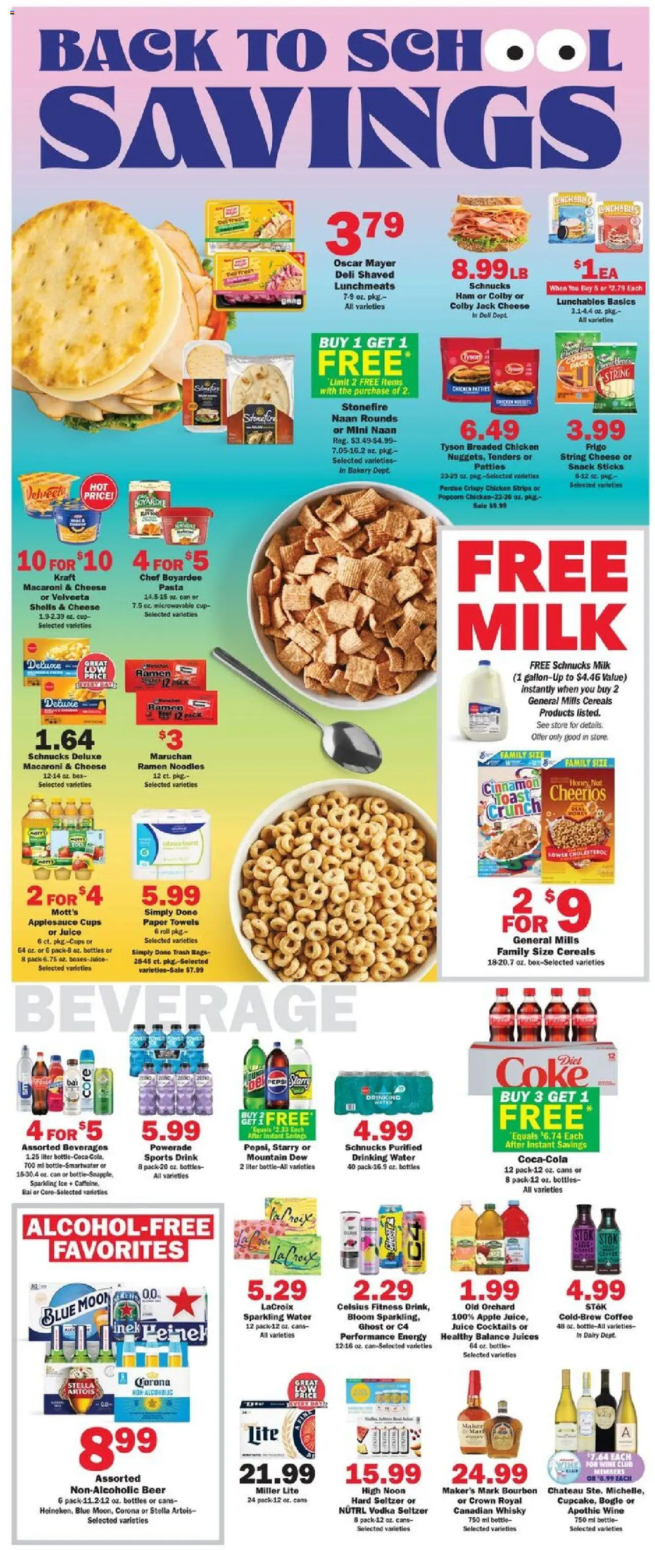 Schnucks Weekly Ad - valid from 13.08.2025 | Page: 3 | Products: Box, Coffee, Beer, Noodles