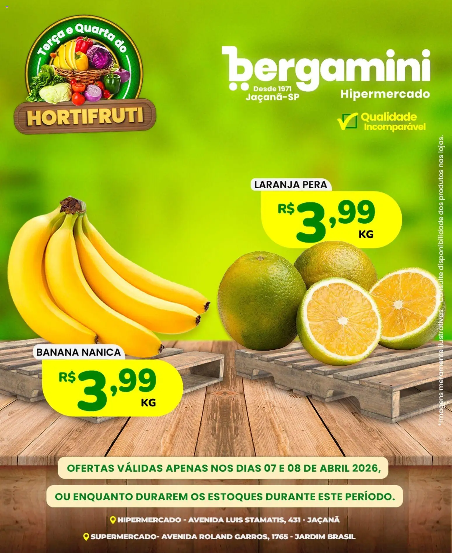 Supermercado Bergamini Folheto - válido de 07.04.2026 | Página: 1 | Produtos: Pera