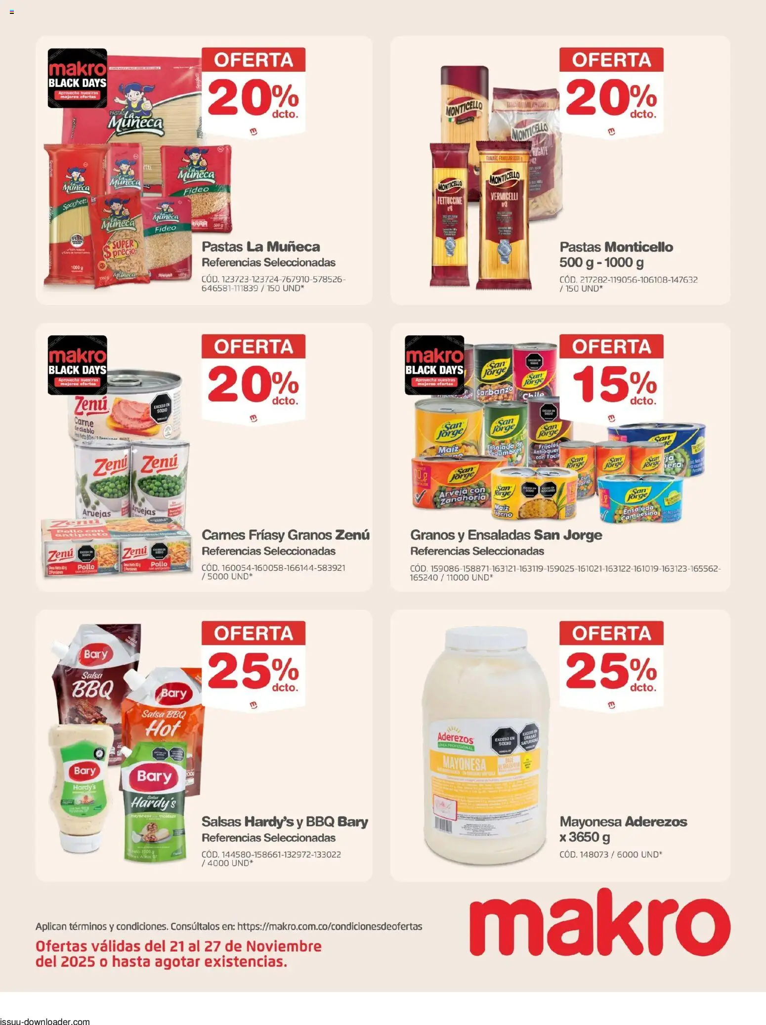 Makro revista - valida desde el 21.11.2025 | Página: 19 | Productos: Zanahoria, Fríjoles, Arvejas, Mermelada