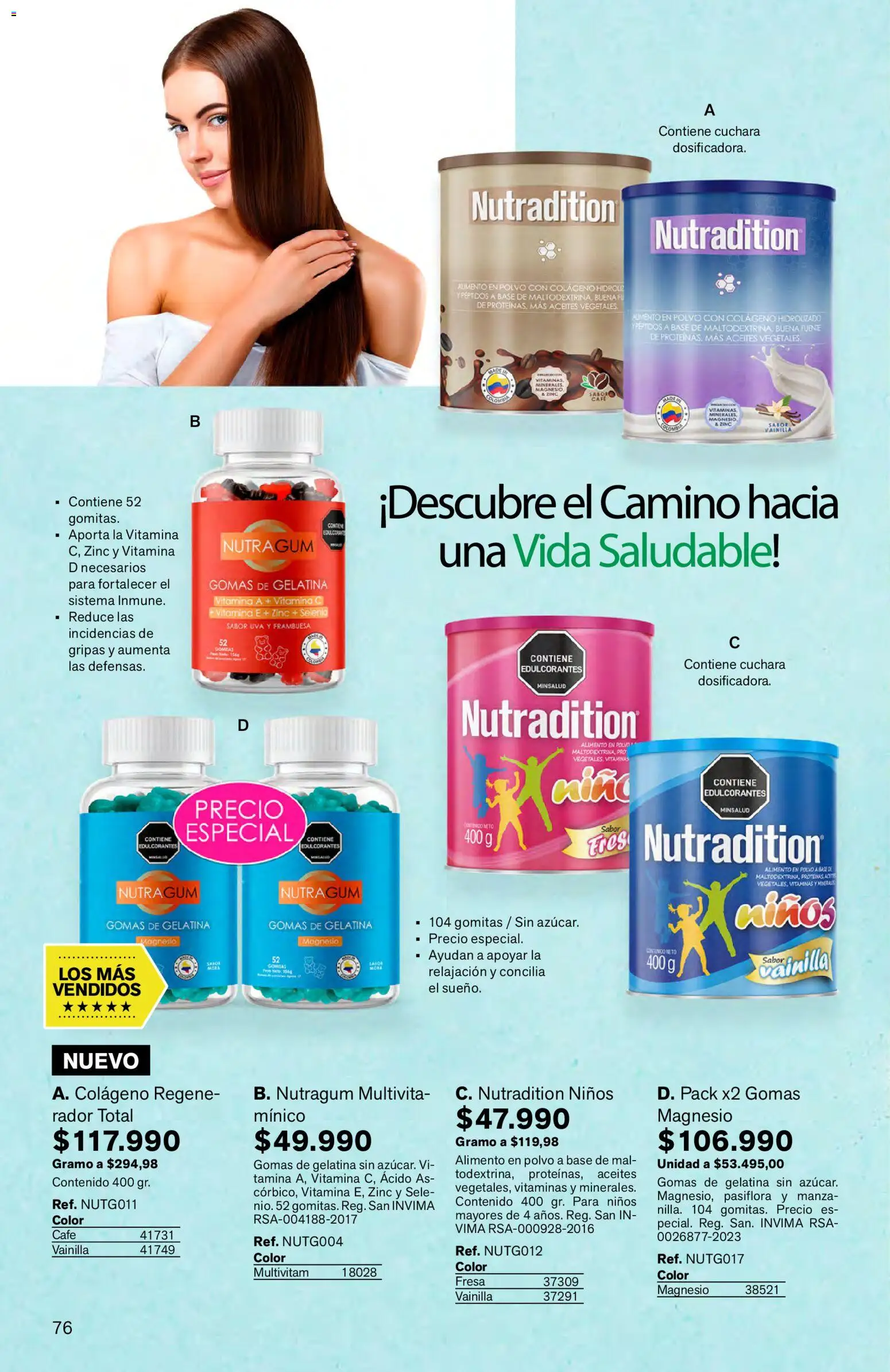 Leonisa revista - valida desde el 16.03.2026 | Página: 76 | Productos: Gelatina, Gomas, Vitaminas, Cuchara