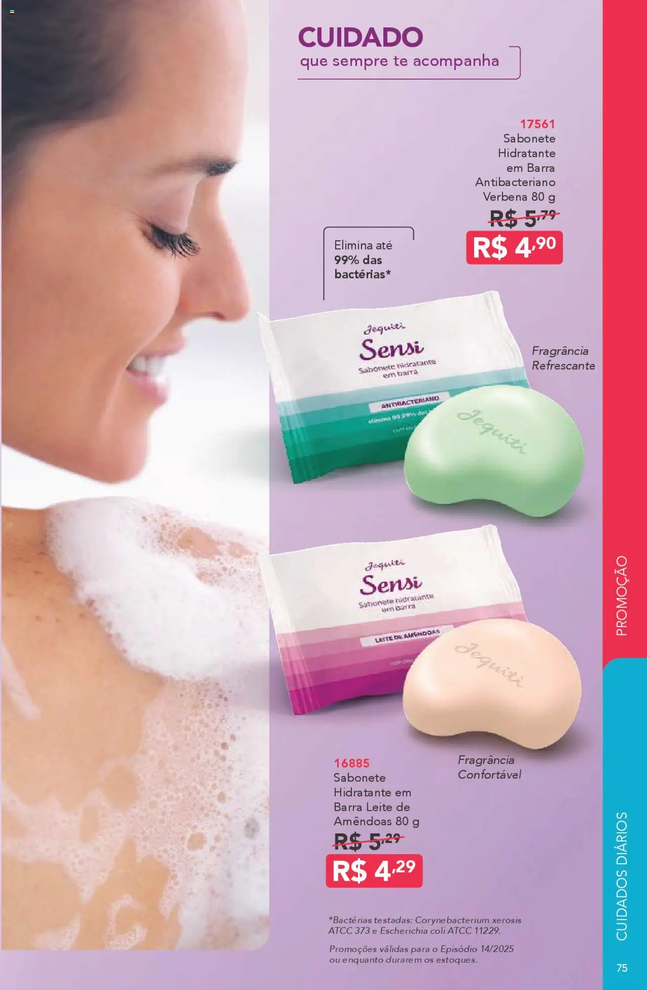 Jequiti Folheto - válido de 03.10.2025 | Página: 75 | Produtos: Fragrância, Leite, Sabonete, Amêndoas