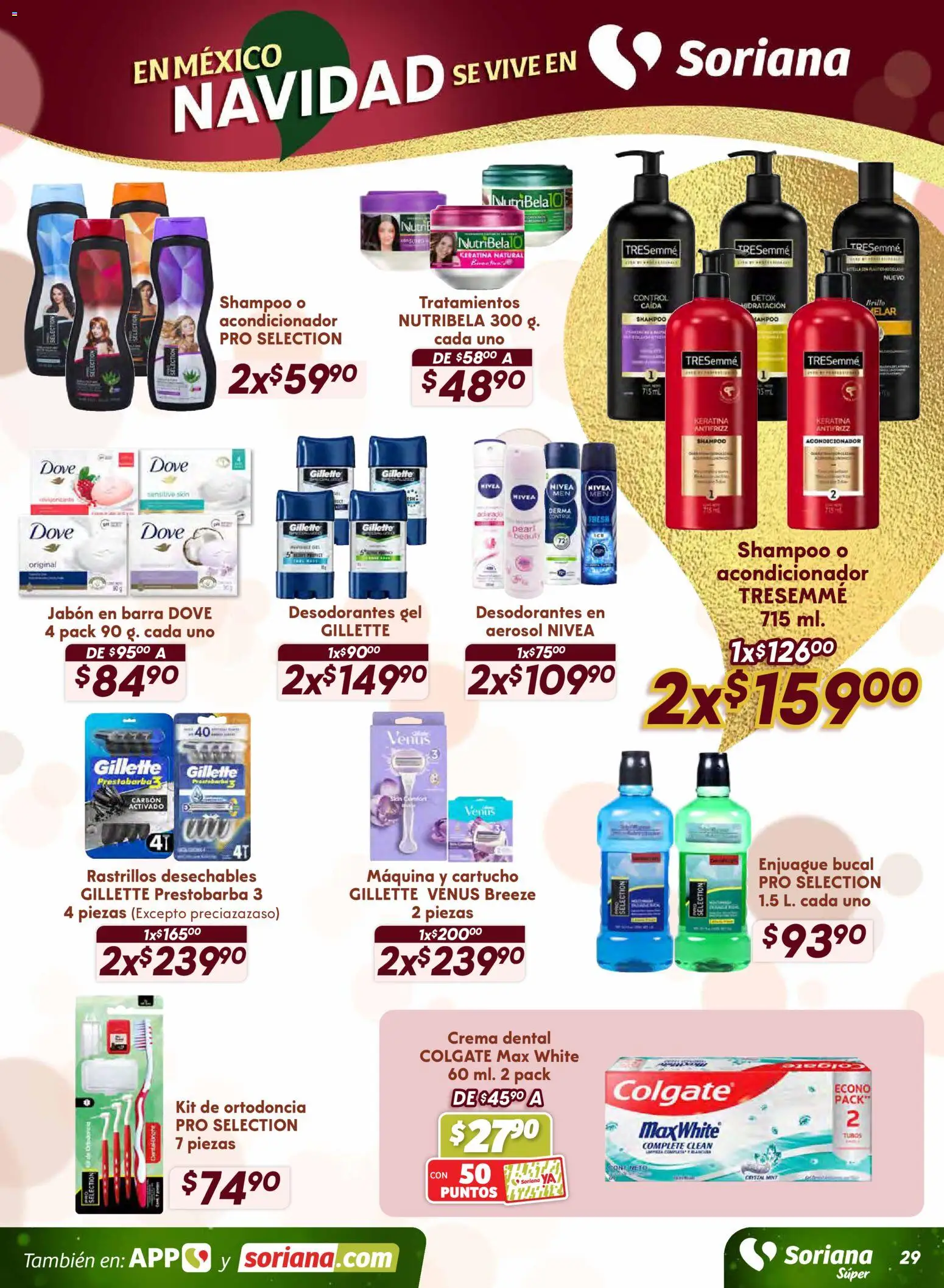 Nuevas ofertas de Soriana válidas en toda la República Mexicana desde el 13.11.2025. ¡Encuentra las mejores ofertas en Soriana - Preciazazaso Súper: Camp, Chia, Oax, Q. Roo, Tab, Yuc! | Página: 29 | Productos: Brillo, Barra, Acondicionador, Jabón