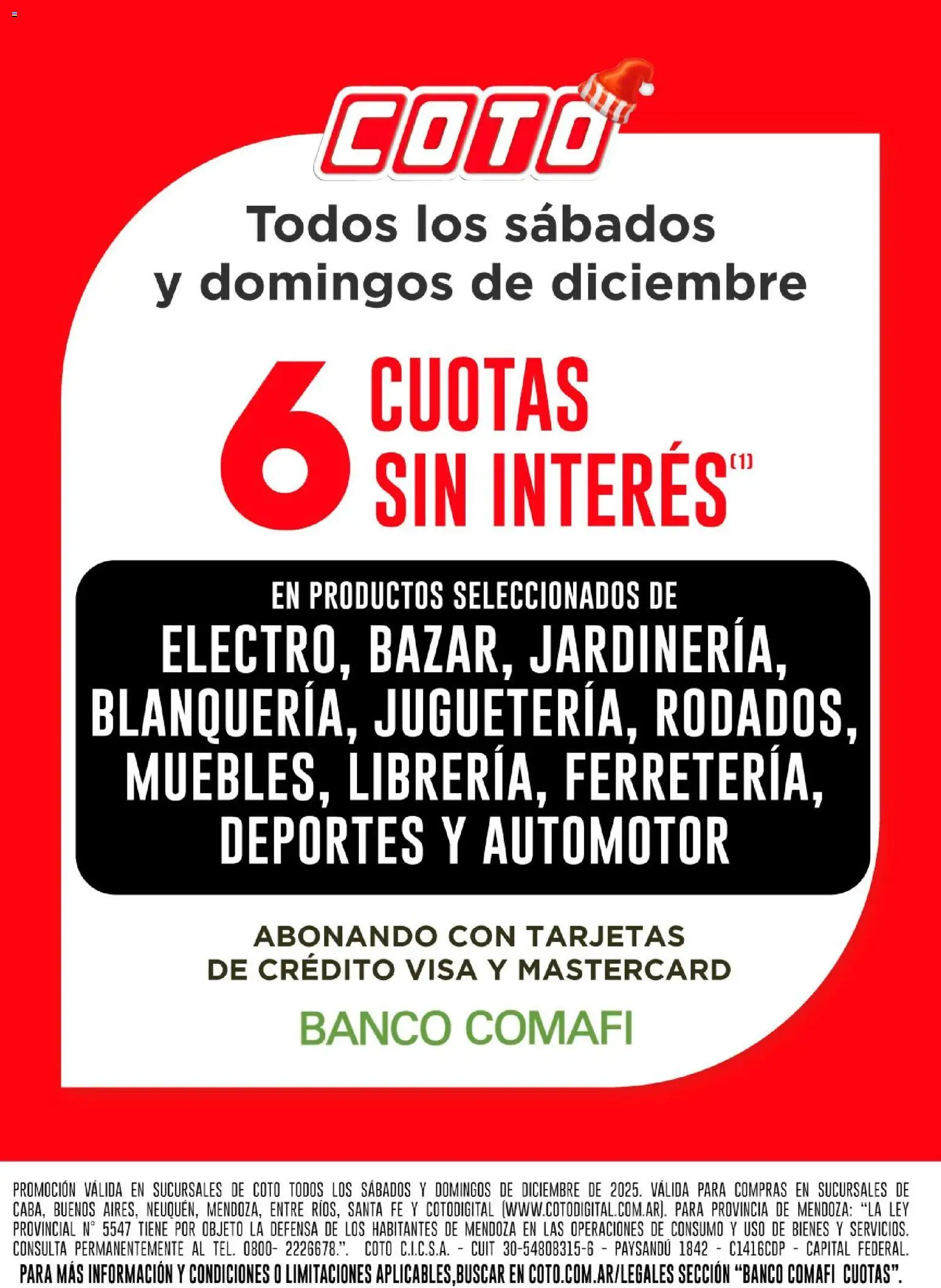 Coto - Banco Comafi CSI │ válido desde el 01.12.2025 | Página: 1 | Productos: Banco