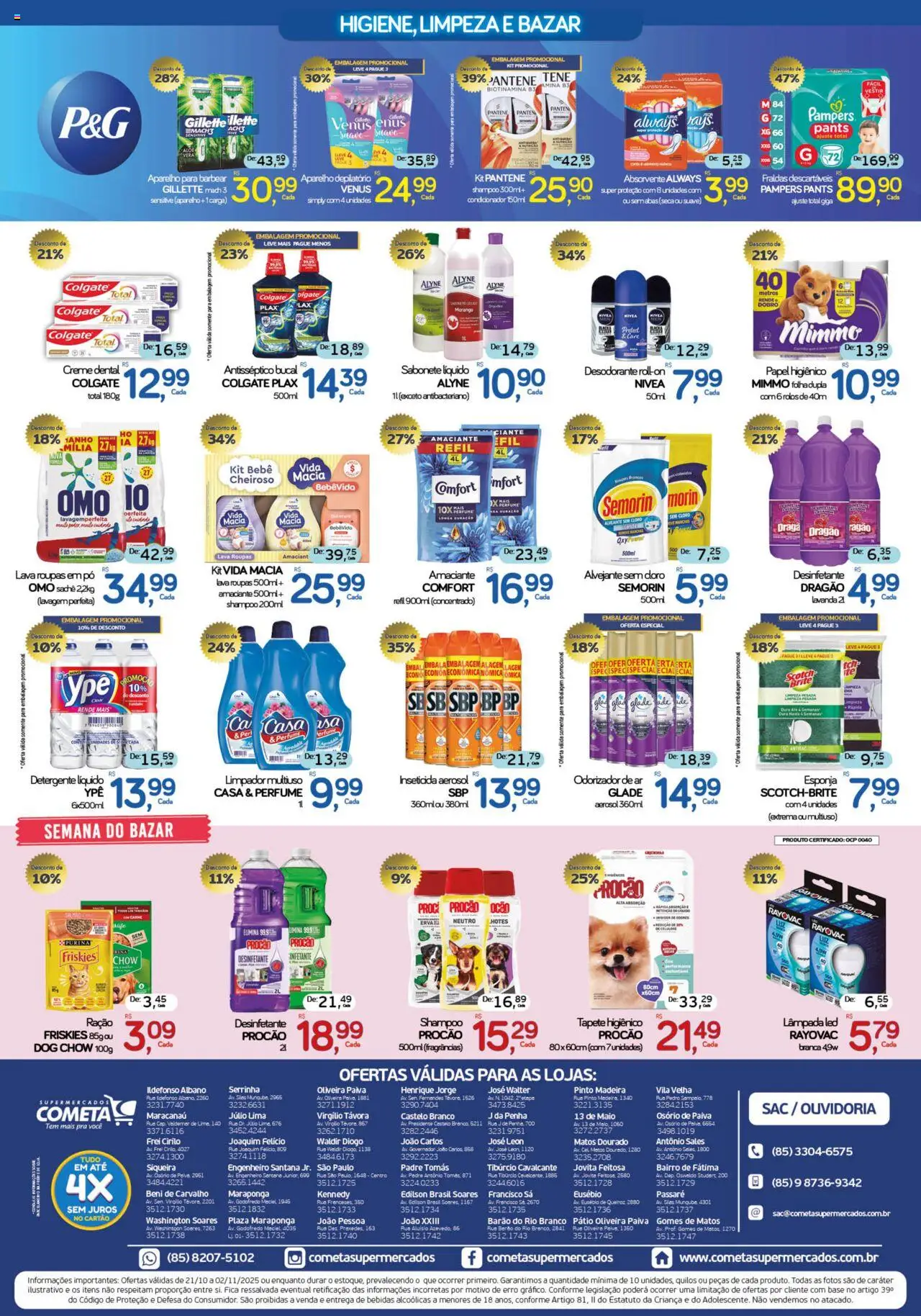 Cometa Supermercados Folheto - válido de 21.10.2025 | Página: 4 | Produtos: Shampoo, Pampers, Sabonete, Amaciante