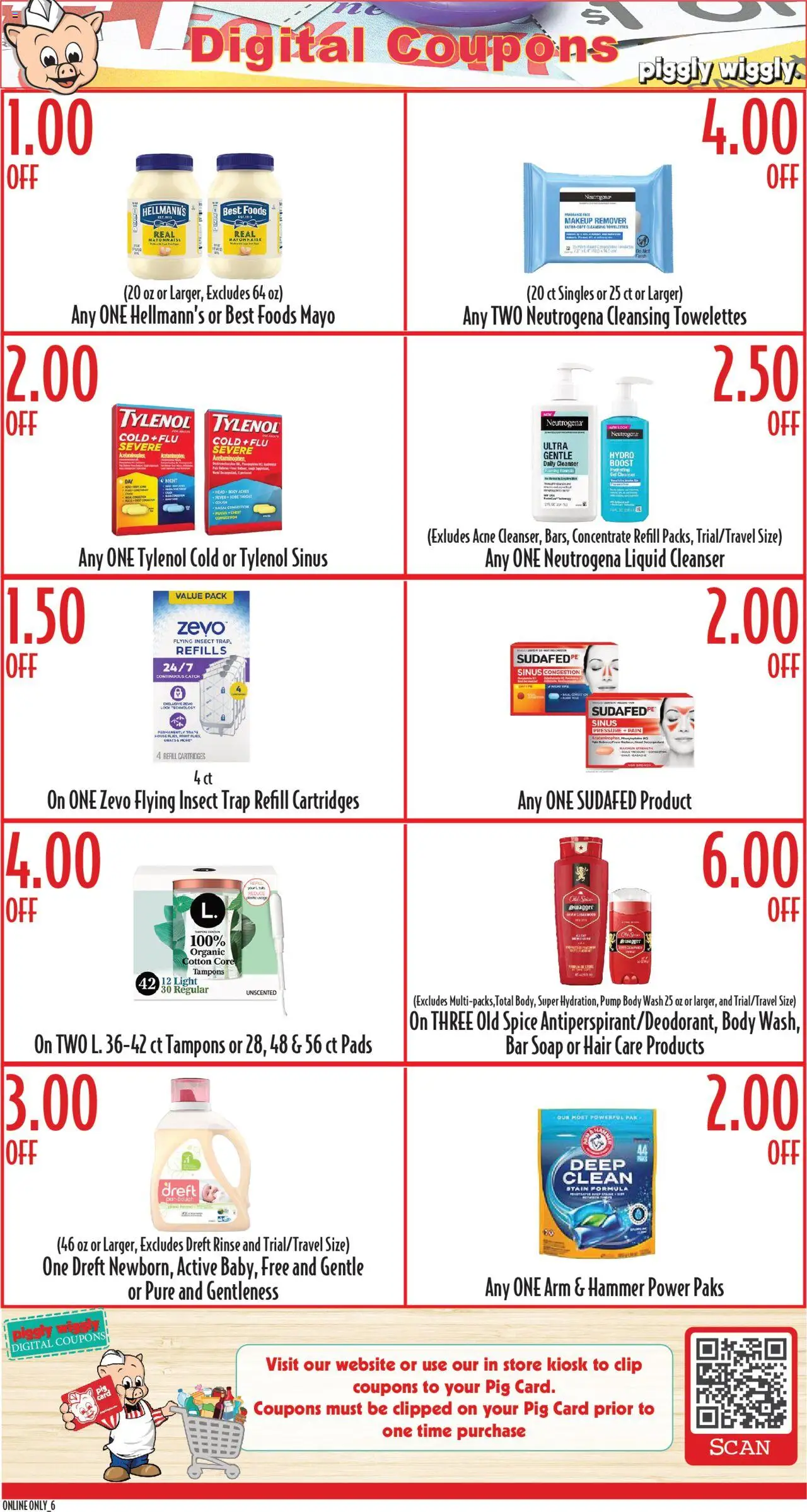 Piggly Wiggly Weekly Ad - valid from 08.10.2025 | Page: 6 | Products: Clip, Makeup Remover, Soap, Mayonnaise
