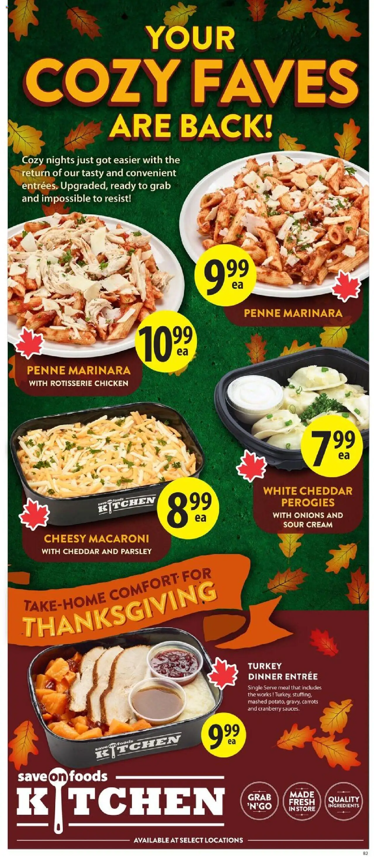Save on foods flyer valid from 09.10.2025 | Page: 14 | Products: Sour cream, Cream, Turkey, Chicken