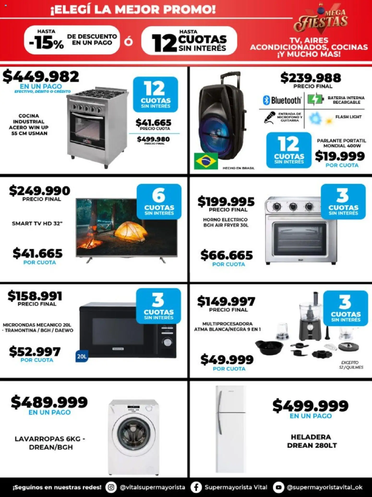 Vital - Especial de nonfood │ válido desde el 22.12.2025 | Página: 2 | Productos: Micrófono, Cocina, Lavarropas, Parlante