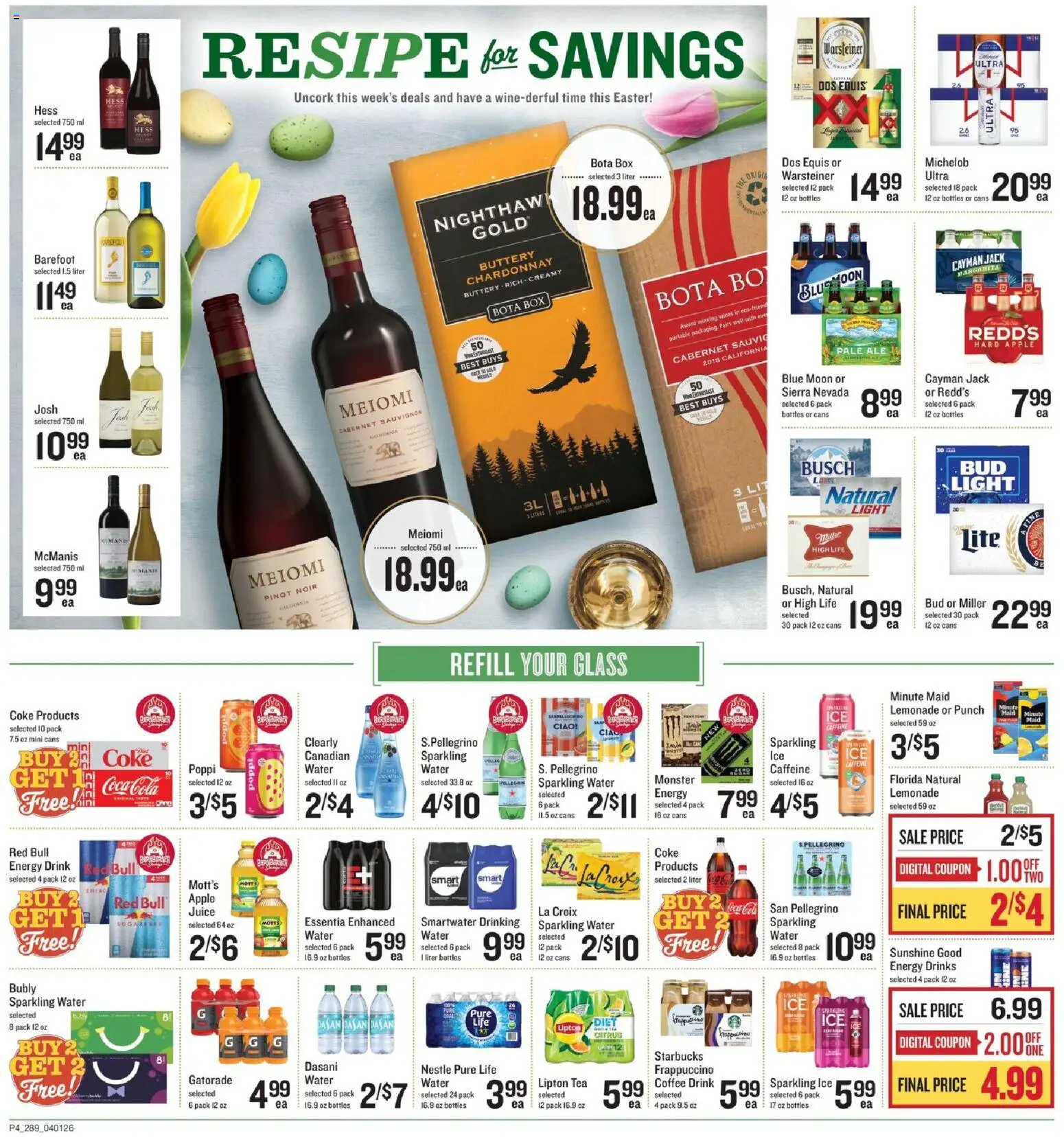Lowes Foods Weekly Ad - GA - valid from 01.04.2026 | Page: 6 | Products: Coffee, Juice, Tea, Water