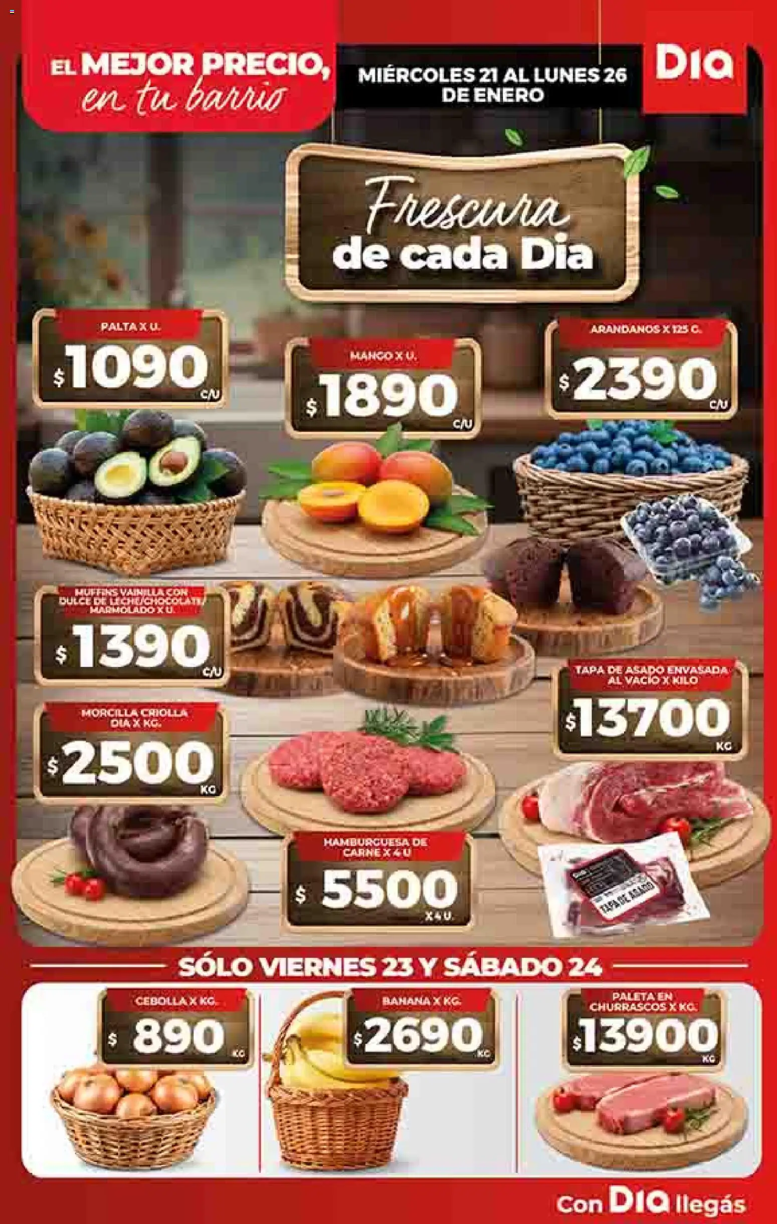 Supermercado DIA Ofertas │ válido desde el 21.01.2026 | Página: 5 | Productos: Cebolla, Paleta, Arándanos, Morcilla