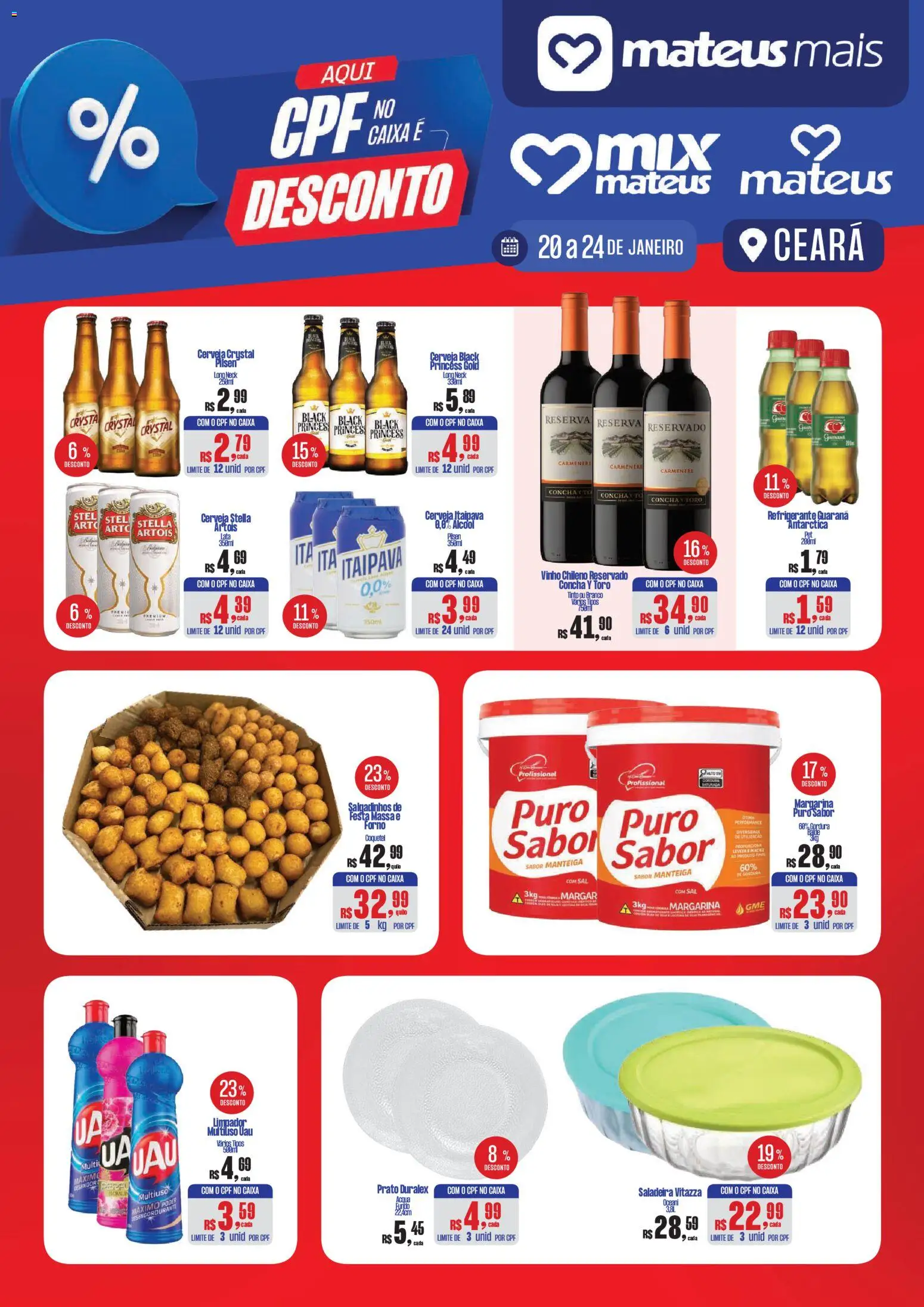 Mateus Folheto - válido de 20.01.2026 | Página: 1 | Produtos: Guaraná, Vinho, Refrigerante, Sal