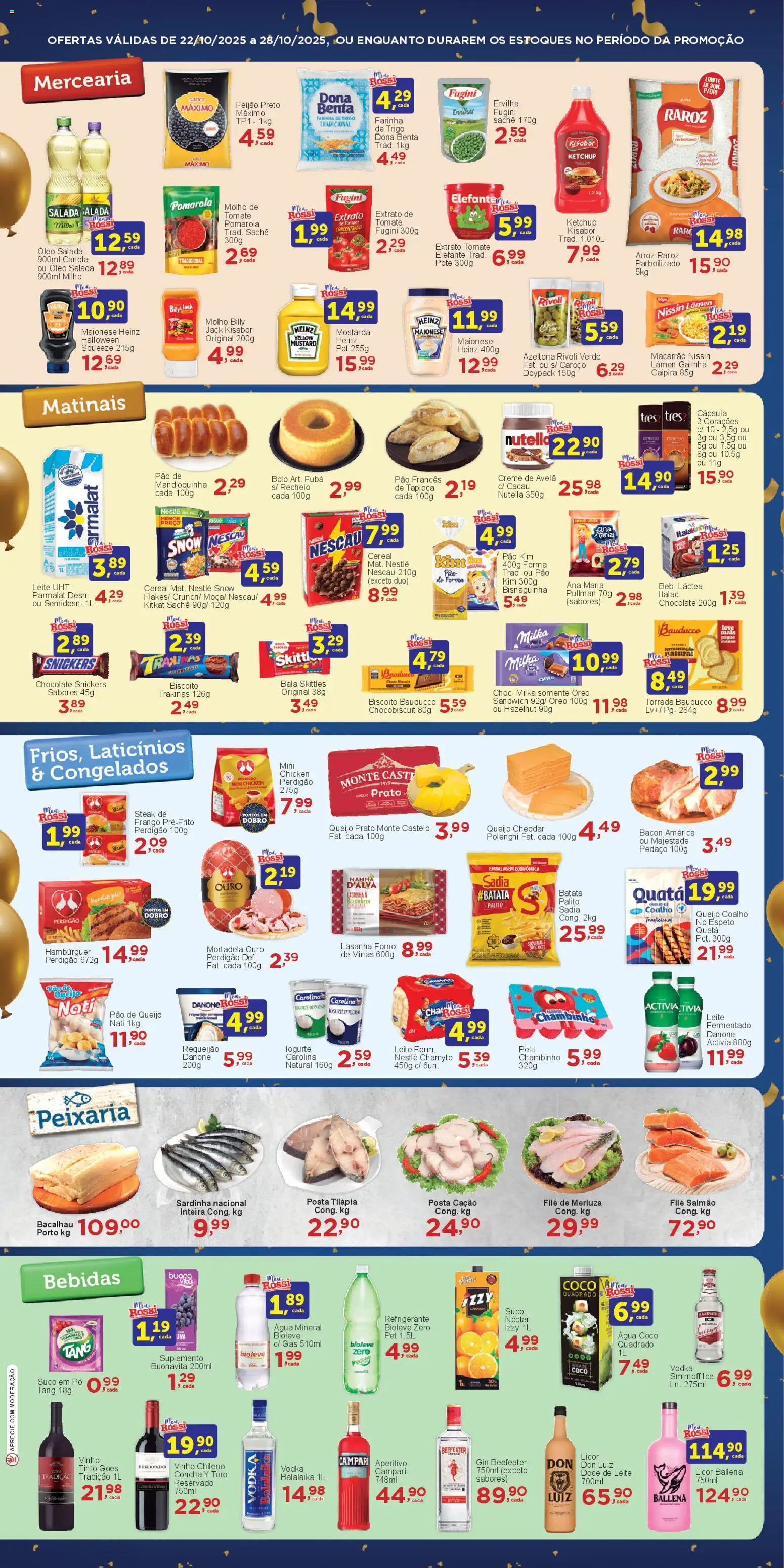 Rossi Supermercados Folheto - válido de 22.10.2025 | Página: 2 | Produtos: Biscoito, Creme, Frango, Bala