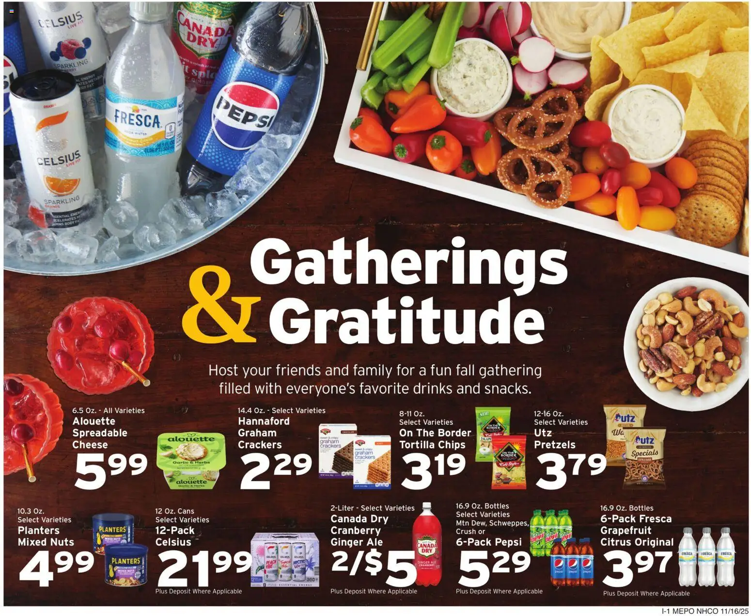Hannaford Weekly Ad - valid from 16.11.2025 | Page: 9 | Products: Cheese, Chips, Grapefruit, Garlic
