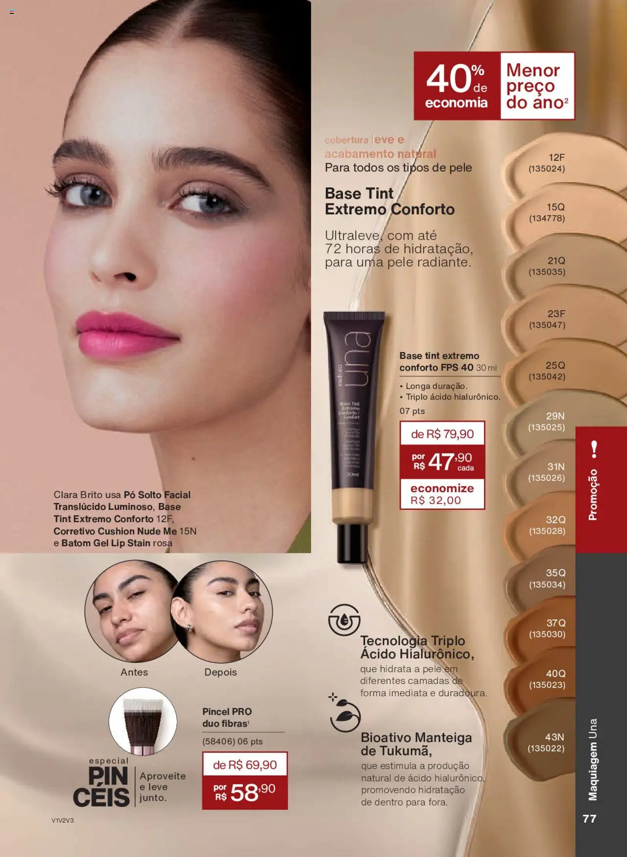 Natura Folheto - válido de 05.06.2025 | Página: 77 | Produtos: Maquiagem, Pó, Pincel, Batom