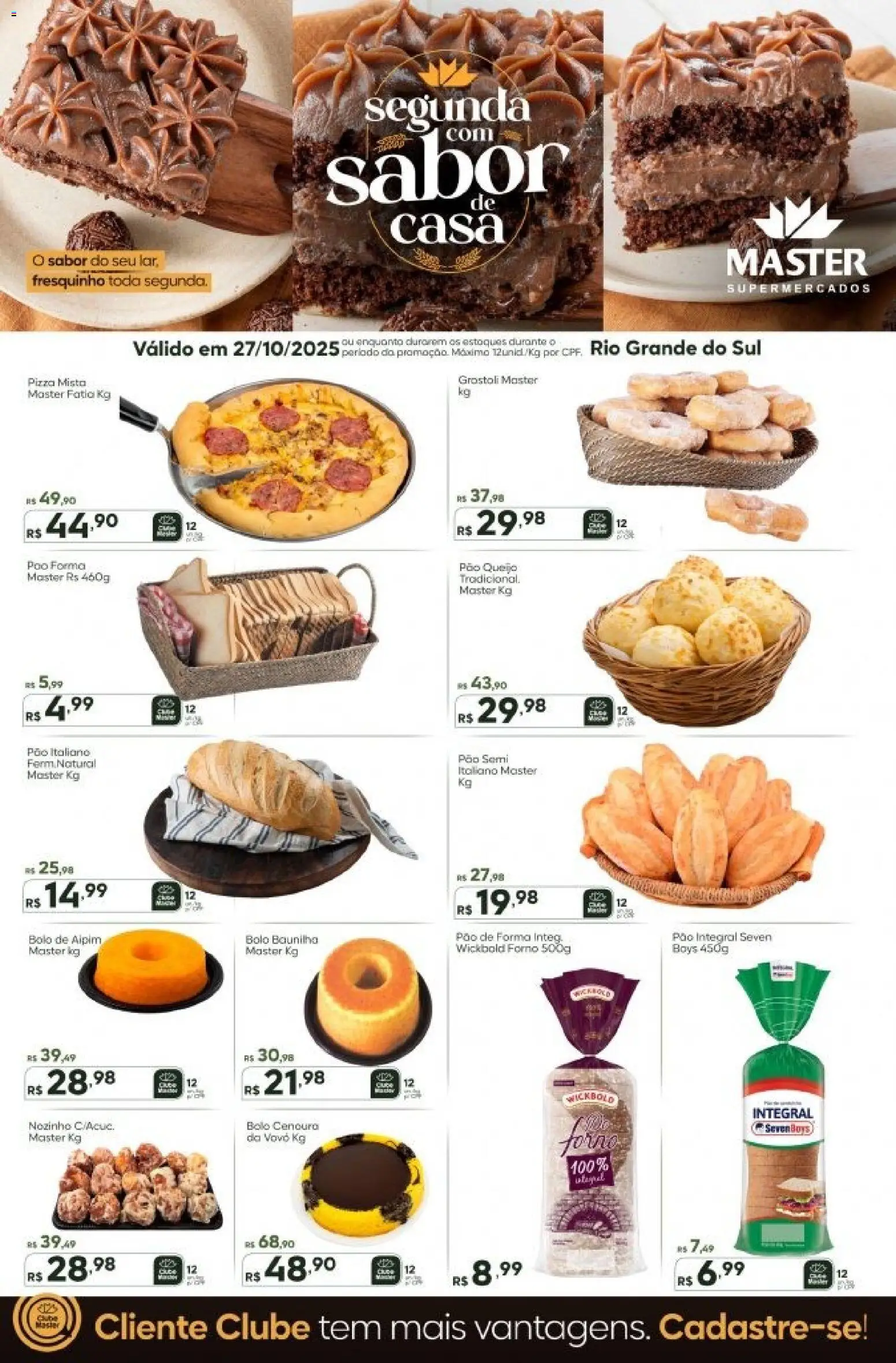 Master Folheto - válido de 27.10.2025 | Página: 1 | Produtos: Forno, Queijo, Pão, Pão de forma