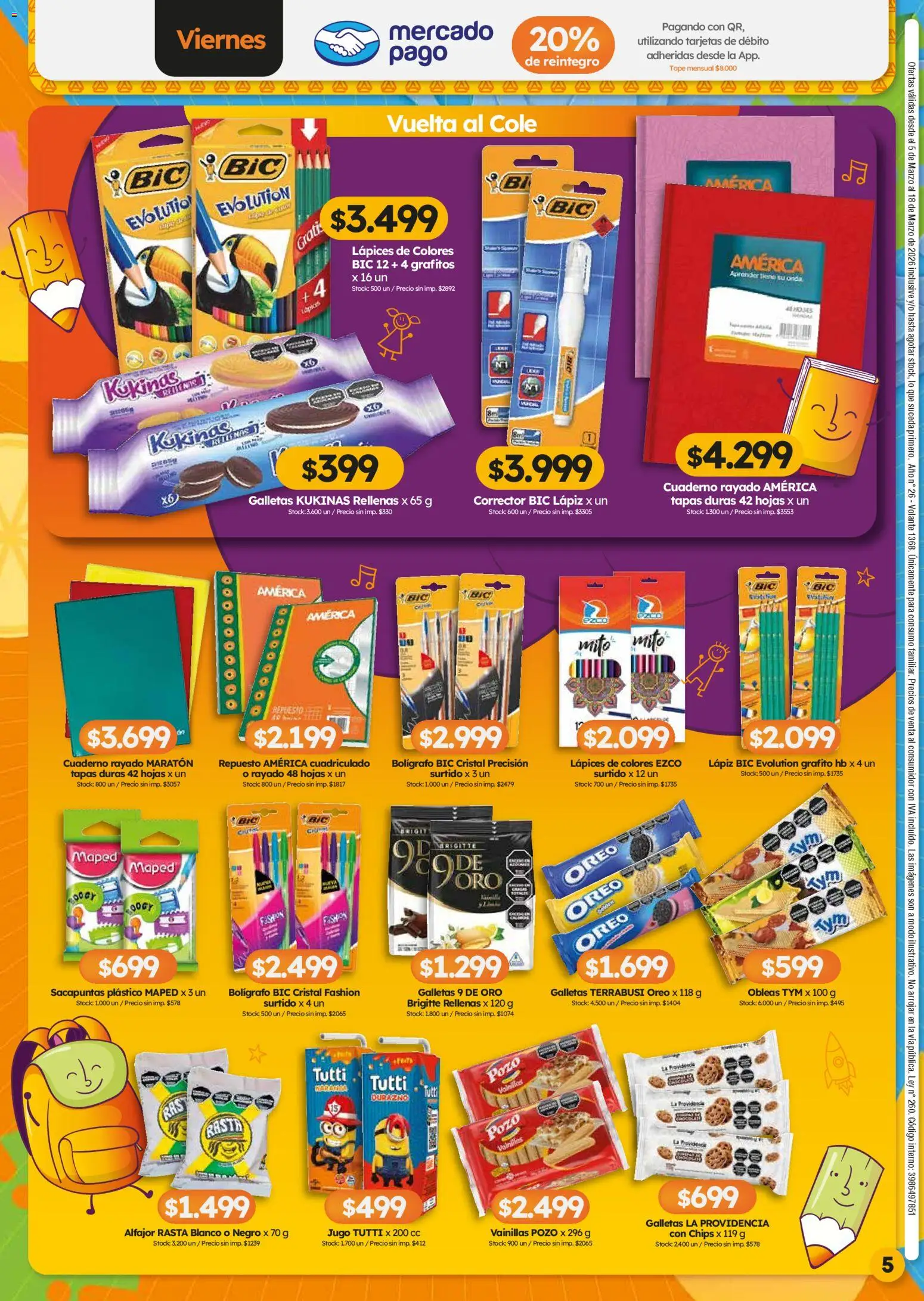 Cordiez ofertas │ válido desde el 05.03.2026 | Página: 5 | Productos: Sacapuntas, Durazno, Cuaderno, Galletas