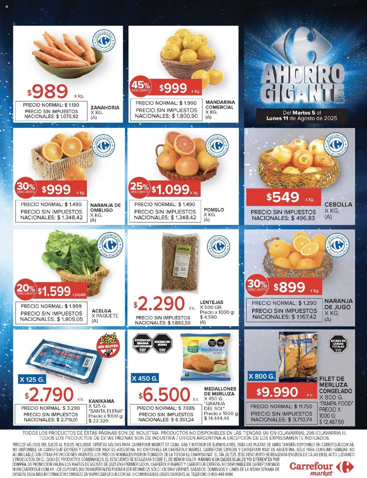 Carrefour Market catálogo │ válido desde el 05.08.2025 | Página: 15 | Productos: Sobre, Cebolla, Jugo, Zanahoria