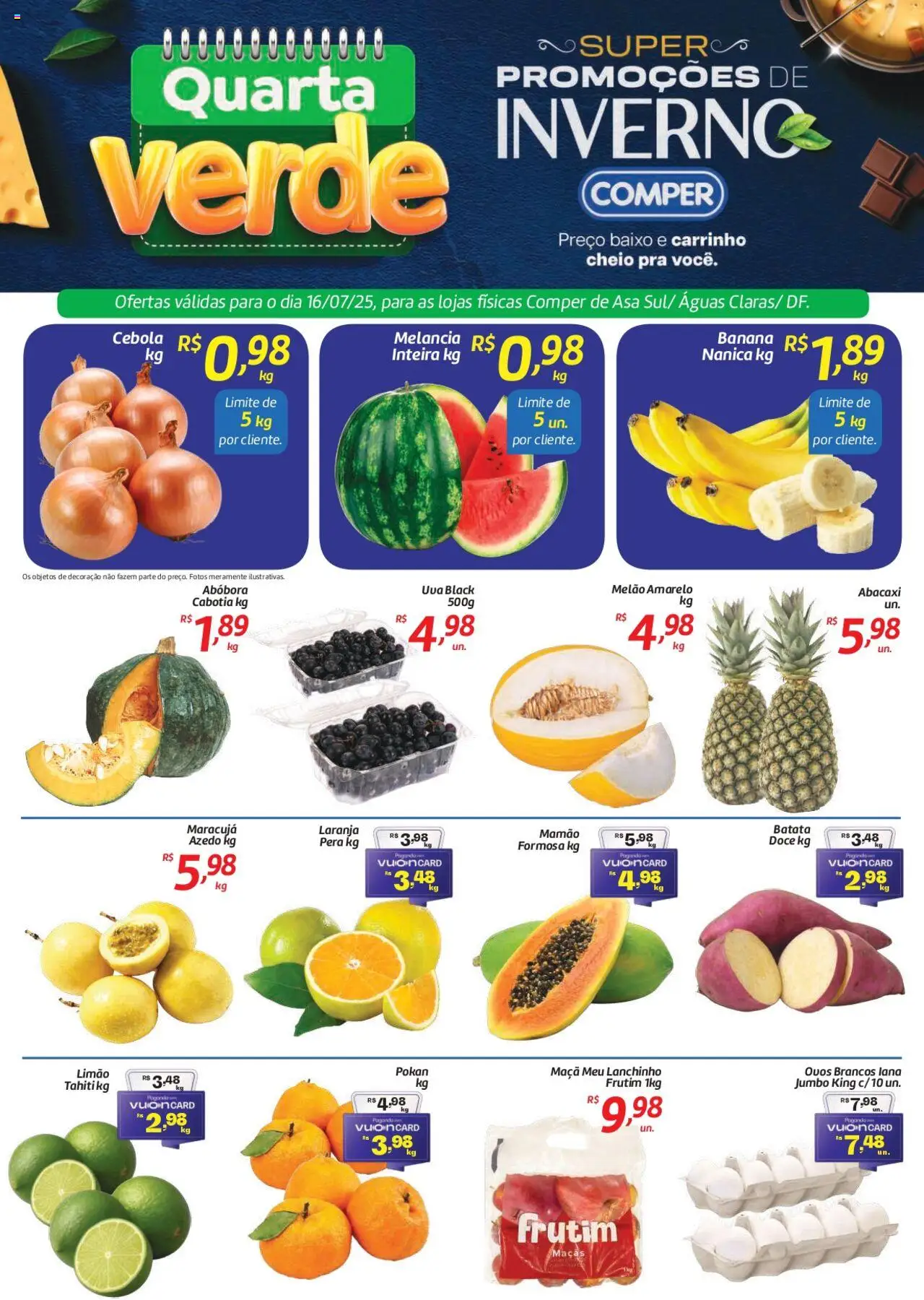 Comper Folheto - válido de 16.07.2025 | Página: 1 | Produtos: Maracujá, Abóbora, Cebola, Baixo