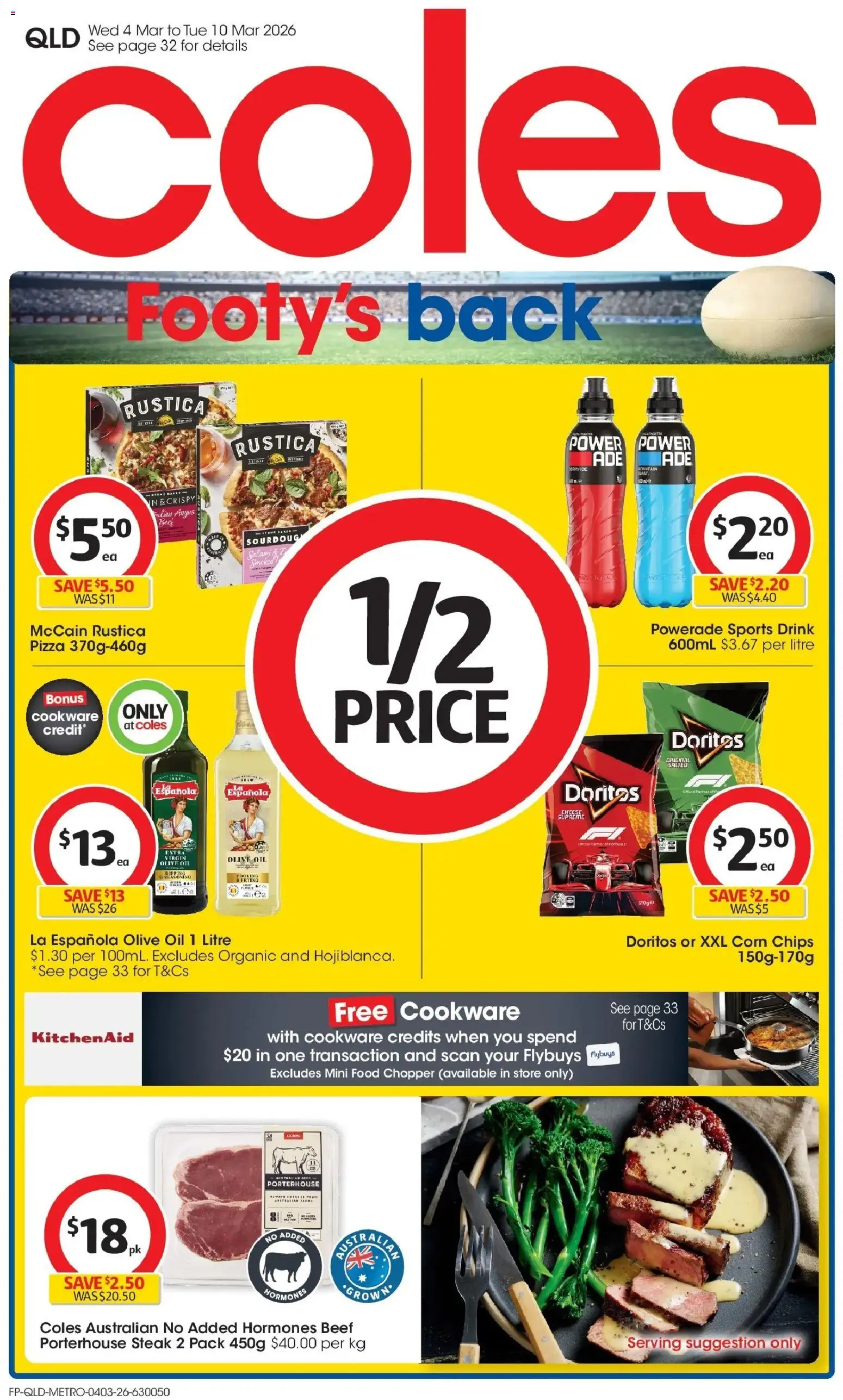 Coles catalogue - valid from 04.03.2026 | Page: 1 | Products: Oil, Pizza, Chips, Olive oil