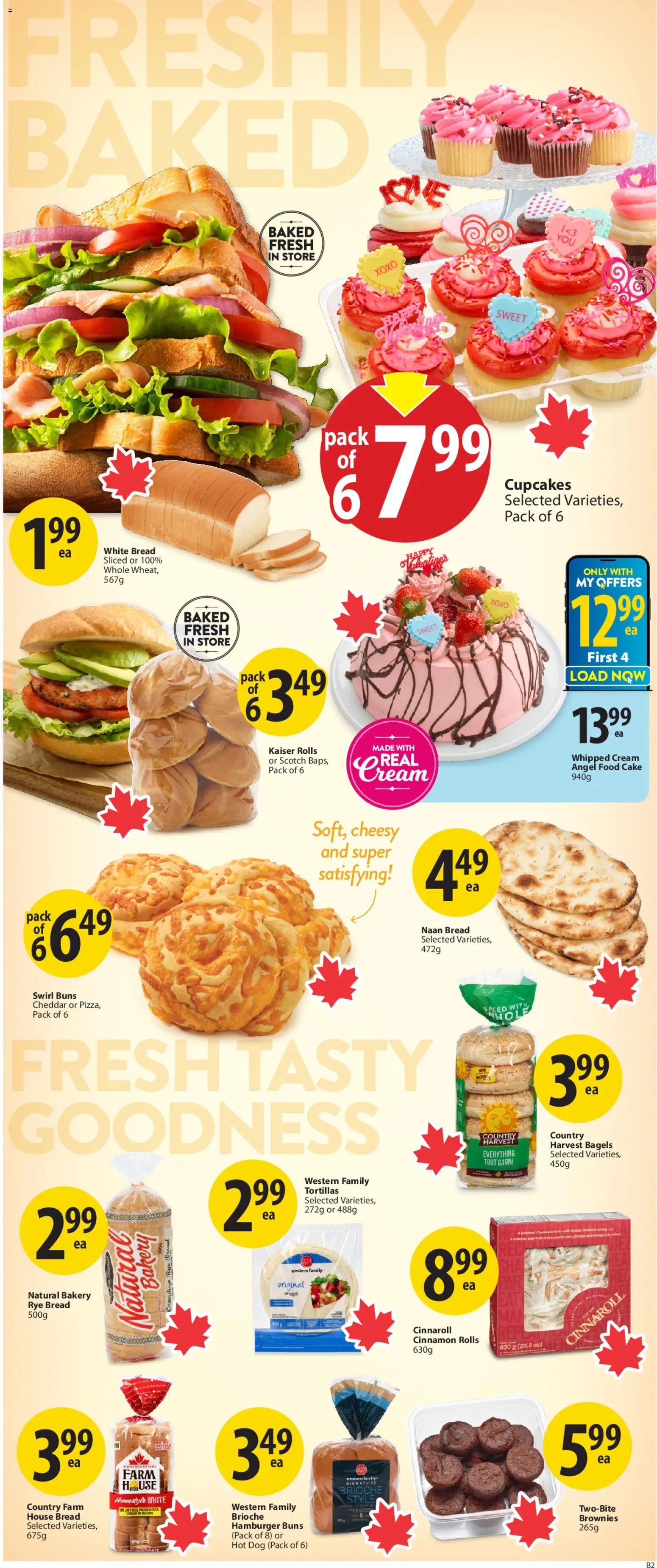 Save on foods flyer valid from 12.02.2026 | Page: 9 | Products: Cream, Bakery, Bread