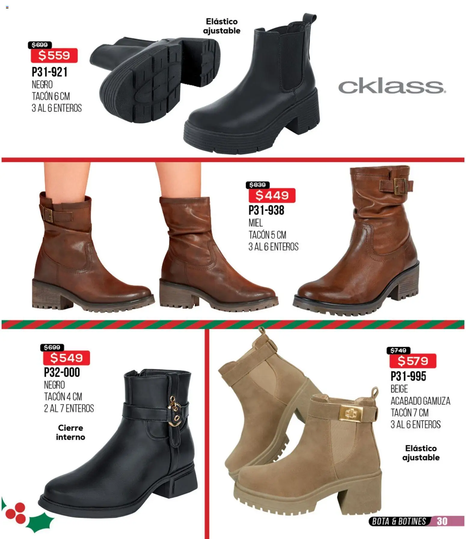 Nuevas ofertas de Cklass válidas en toda la República Mexicana desde el 30.11.2025. ¡Encuentra las mejores ofertas en Cklass catálogo Rebajas Navideñas Ropa! | Página: 288 | Productos: Gamuza, Botines
