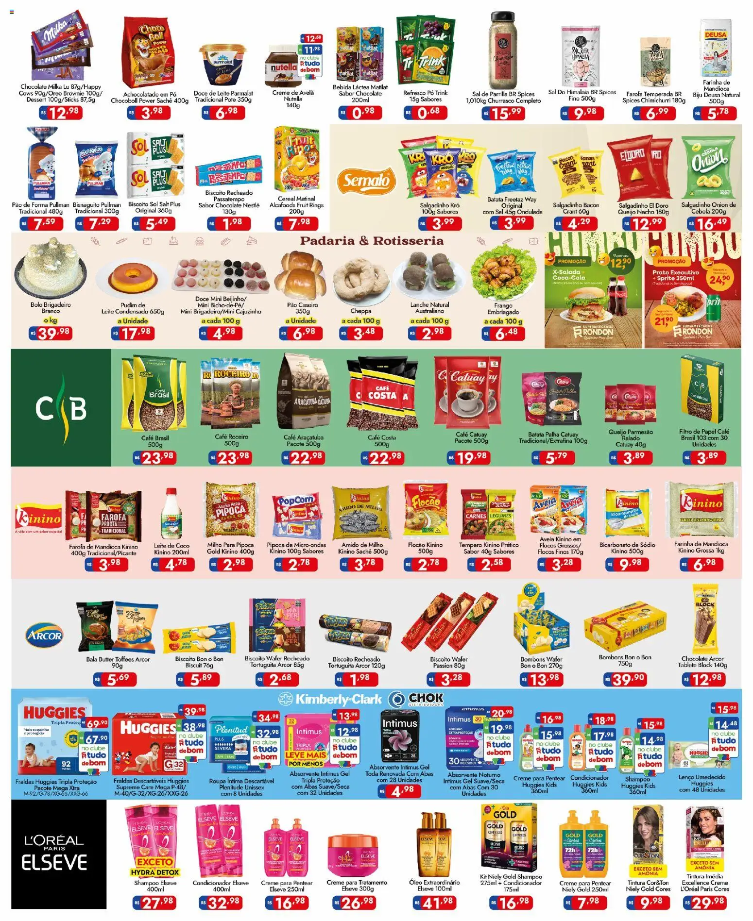 Supermercados Rondon Folheto - válido de 13.02.2026 | Página: 3 | Produtos: Coco, Queijo parmesão, Frango, Avelã