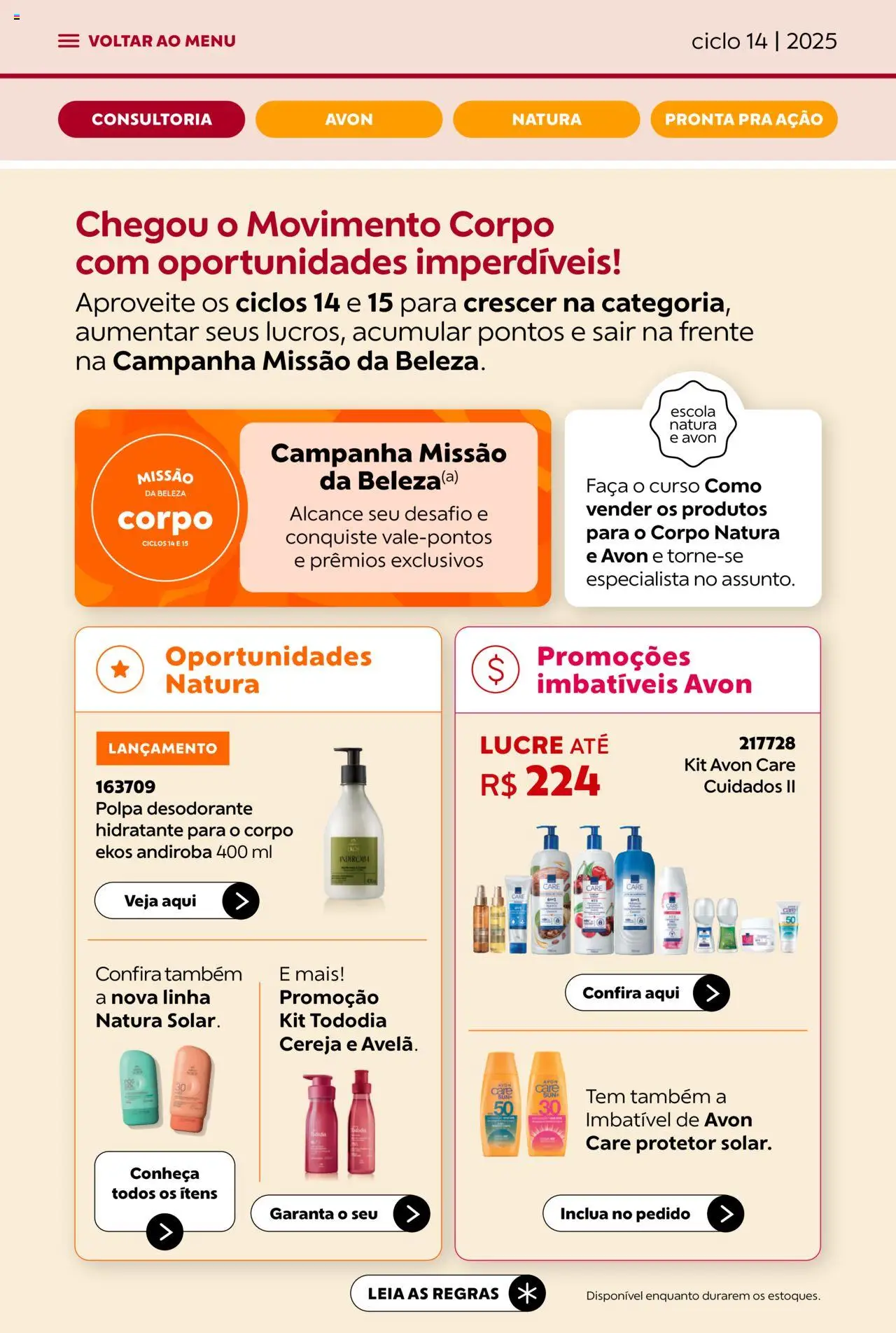 Avon Folheto - válido de 13.08.2025 | Página: 3 | Produtos: Cereja, Desodorante, Faca