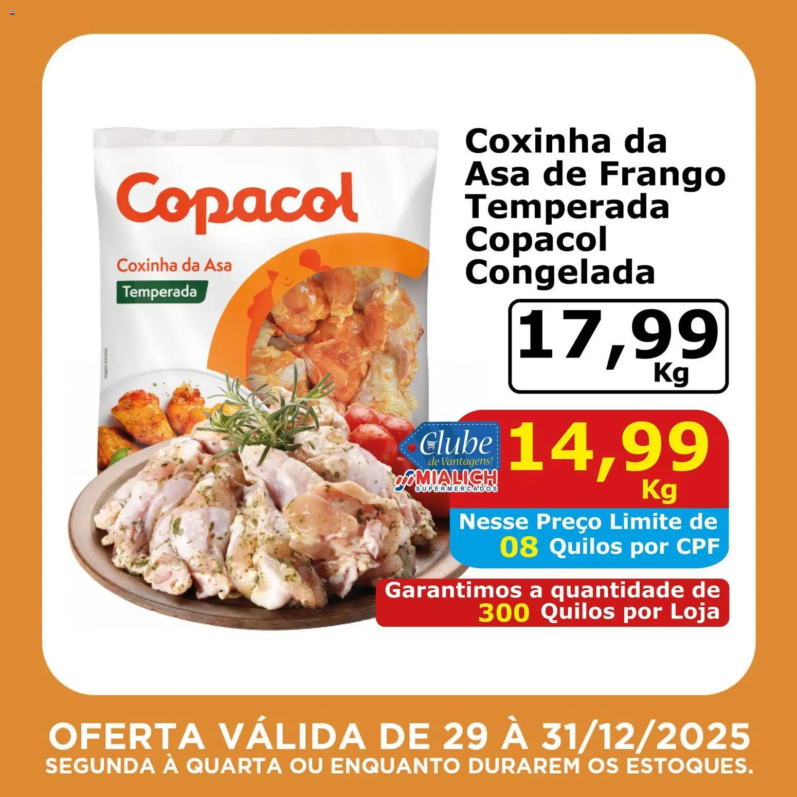 Mialich Supermercados Folheto - válido de 29.12.2025 | Página: 4 | Produtos: Asa de frango, Frango