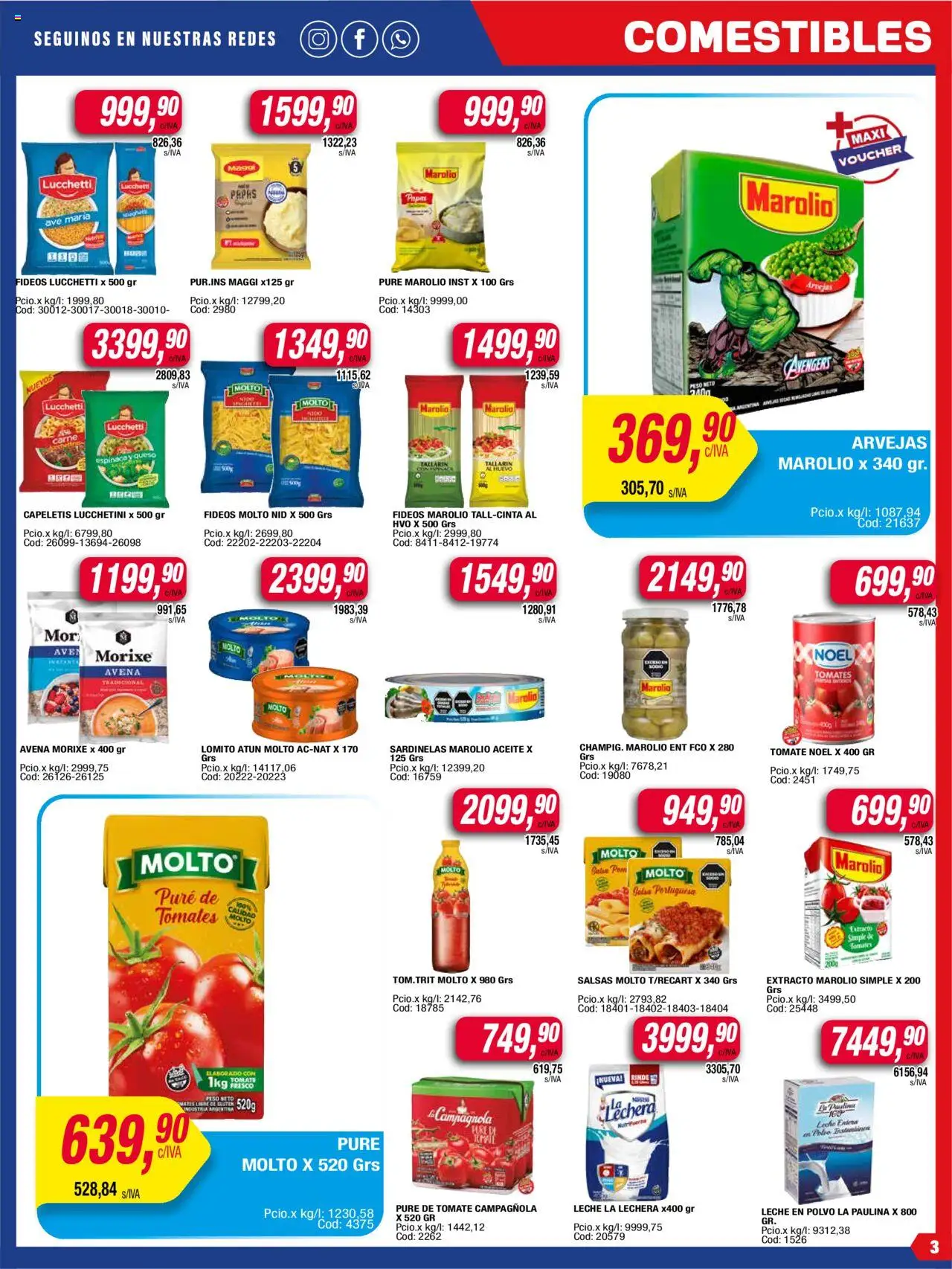 Maxiconsumo ofertas │ válido desde el 18.08.2025 | Página: 3 | Productos: Polvo, Avena, Tomate, Cava