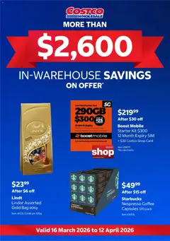 Preview of Costco In-warehouse savings - valid from 16.03.2026