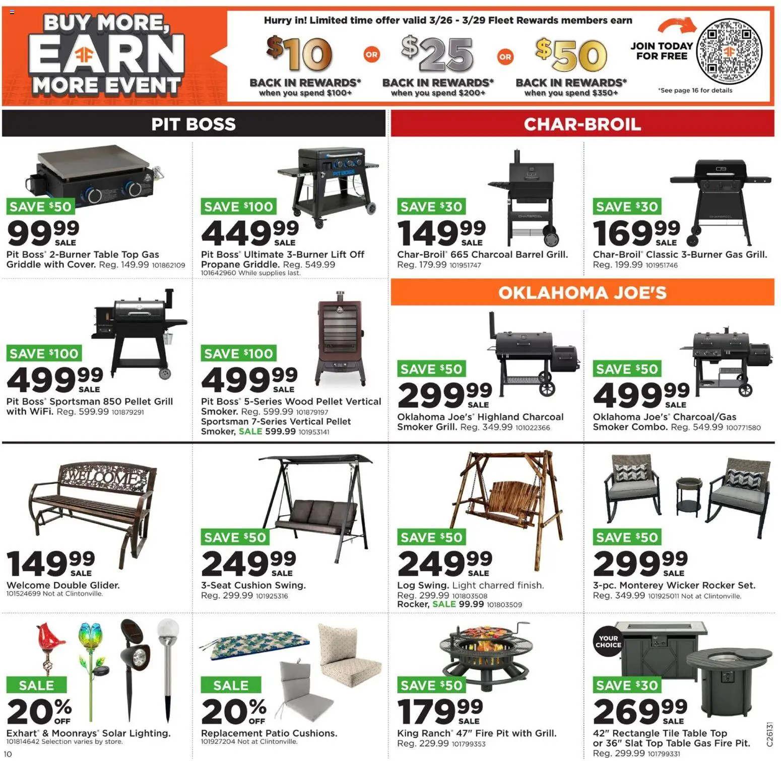 Mills Fleet Farm Weekly Ad - valid from 23.03.2026 | Page: 13 | Products: Table, Griddle, Cushion, Grill