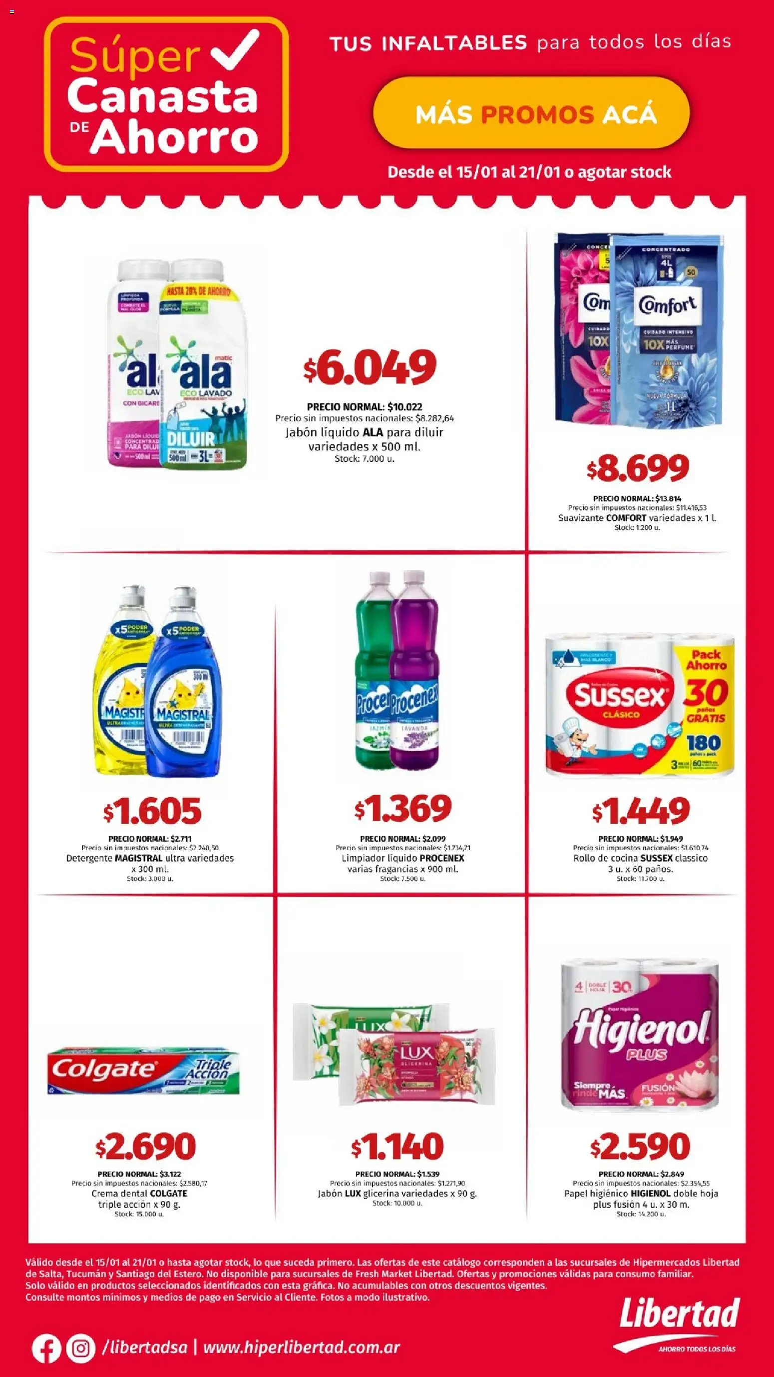 Hipermercado Libertad - Súper Canasta de Ahorro │ válido desde el 15.01.2026 | Página: 6 | Productos: Papel higiénico, Perfume, Jabón líquido, Crema