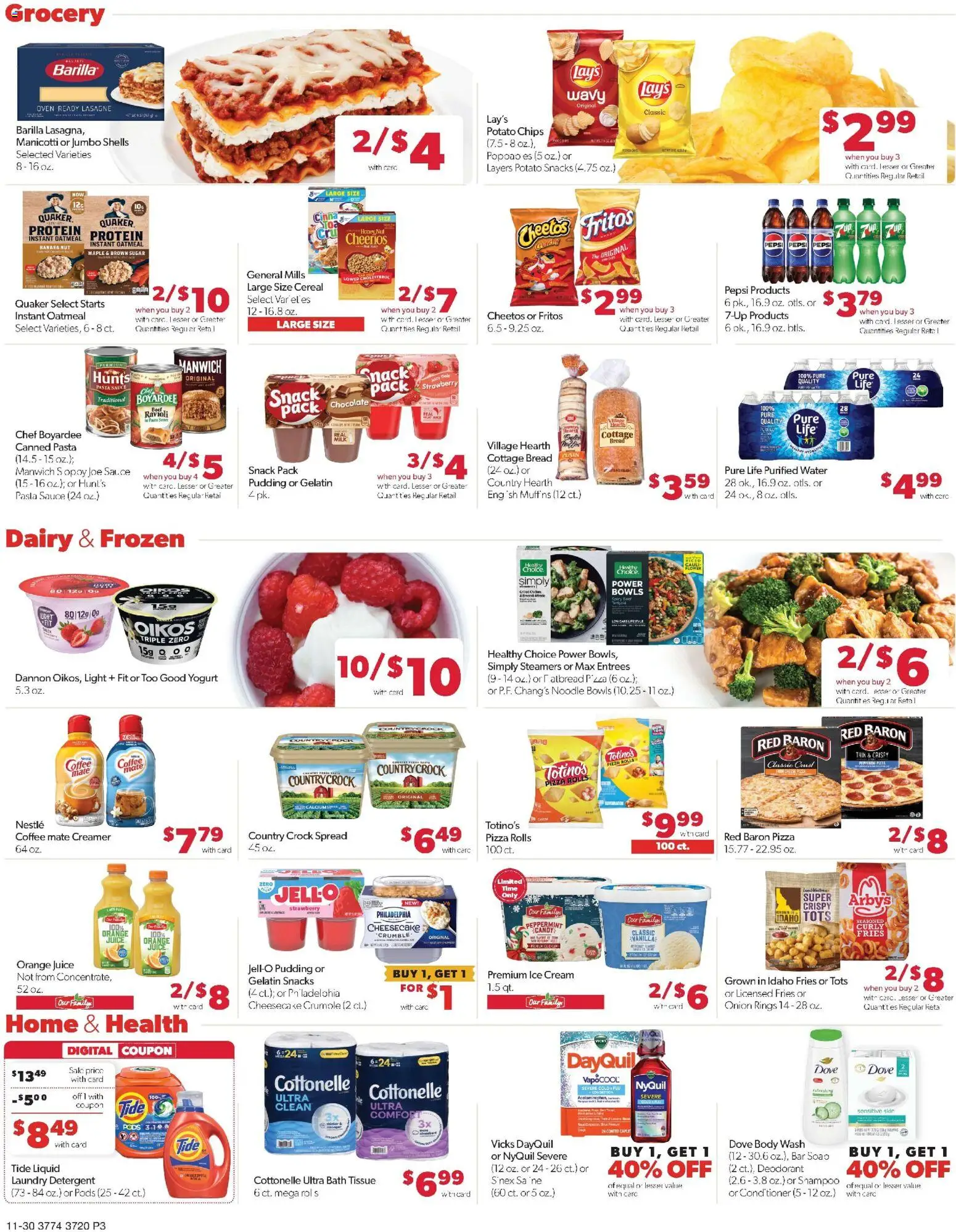 Family Fare Weekly Ad - NE - valid from 30.11.2025 | Page: 4 | Products: Shampoo, Milk, Yogurt, Water